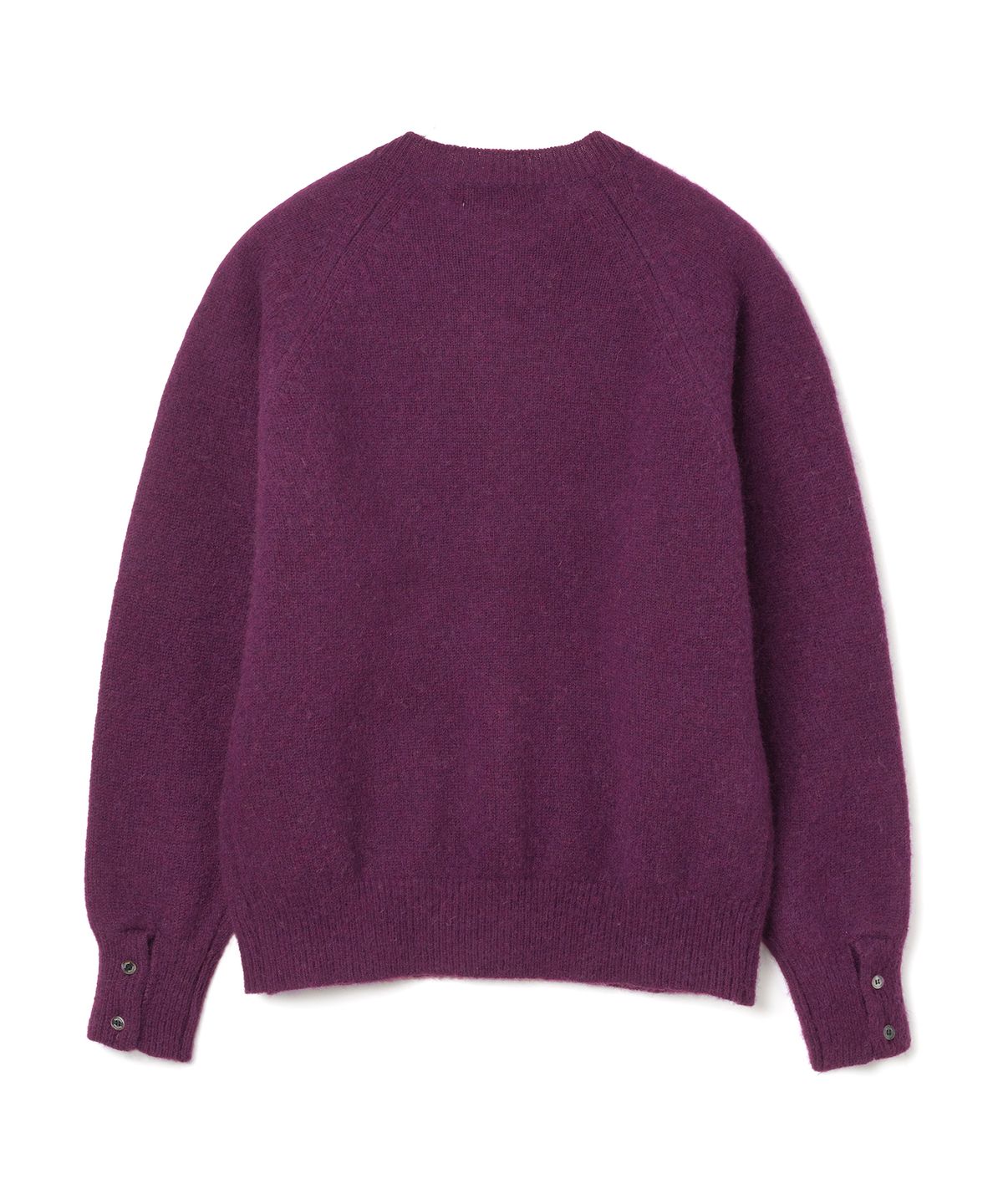 니티드(KNITTED) 쉐기독 울 100 라운드 가디건 PURPLE