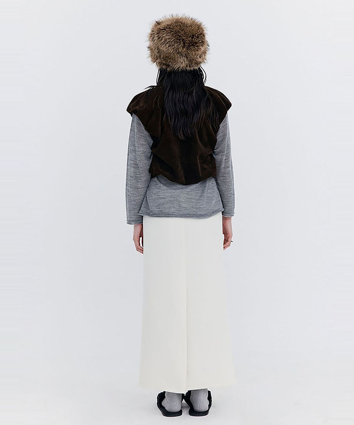 분더캄머(WNDERKAMMER) Basic Long Skirt_Cream(베이직 롱 스커트_크림)