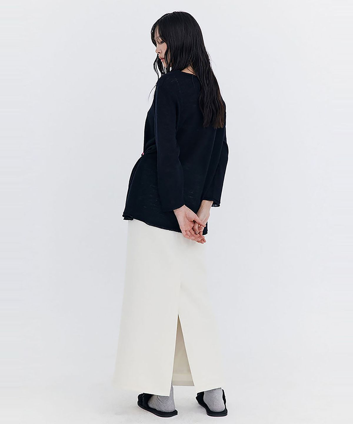 분더캄머(WNDERKAMMER) Basic Long Skirt_Cream(베이직 롱 스커트_크림)