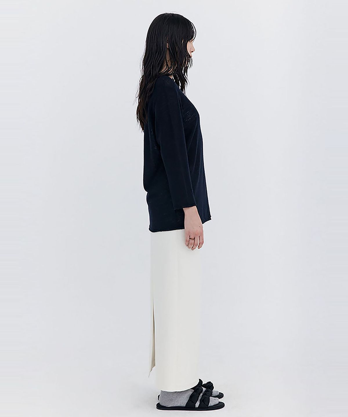 분더캄머(WNDERKAMMER) Basic Long Skirt_Cream(베이직 롱 스커트_크림)