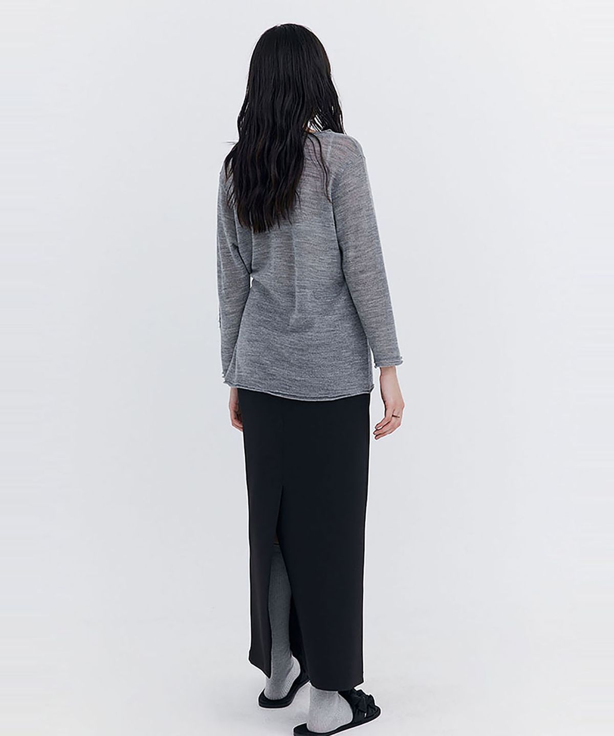 분더캄머(WNDERKAMMER) Basic Long Skirt_Black(베이직 롱 스커트_블랙)