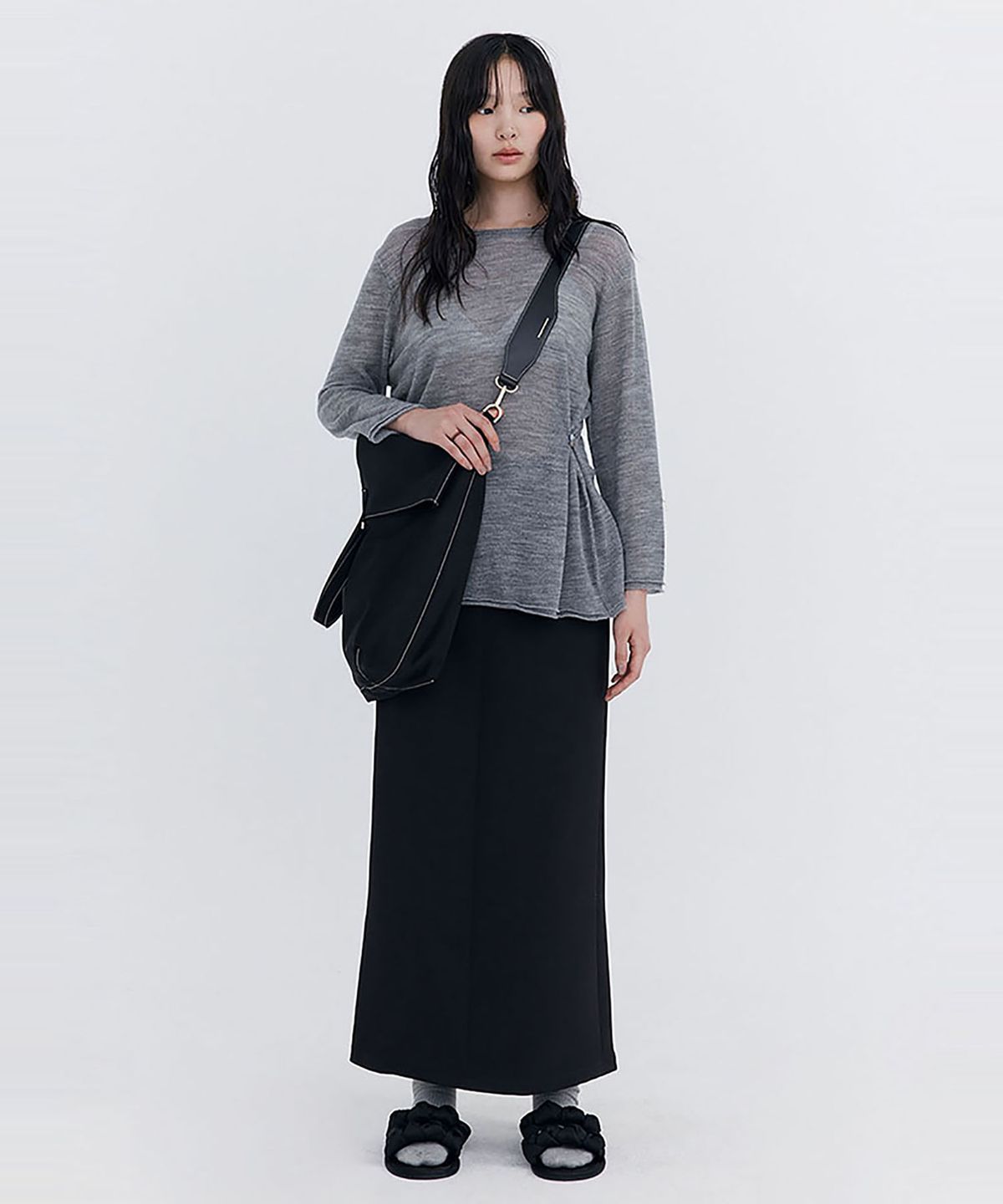 분더캄머(WNDERKAMMER) Basic Long Skirt_Black(베이직 롱 스커트_블랙)