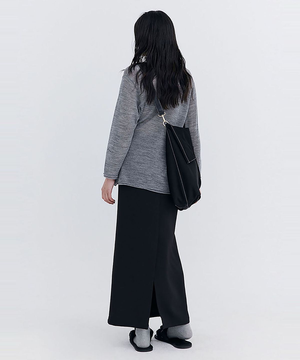 분더캄머(WNDERKAMMER) Basic Long Skirt_Black(베이직 롱 스커트_블랙)
