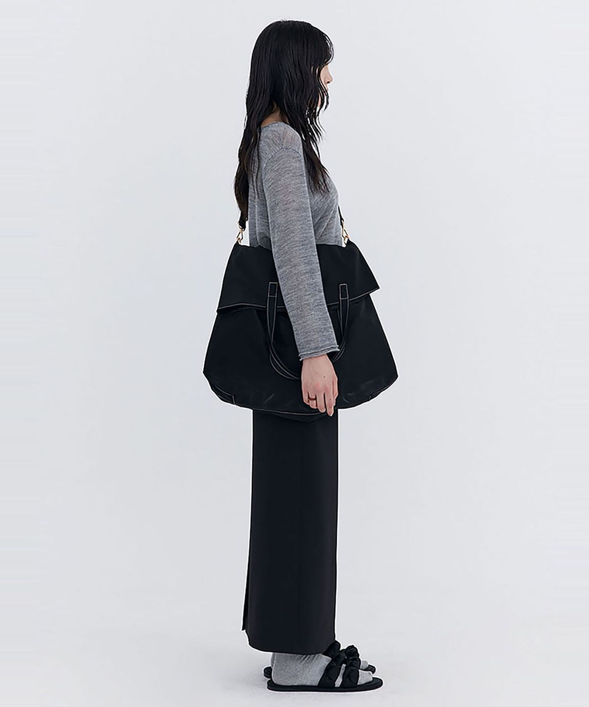 분더캄머(WNDERKAMMER) Basic Long Skirt_Black(베이직 롱 스커트_블랙)