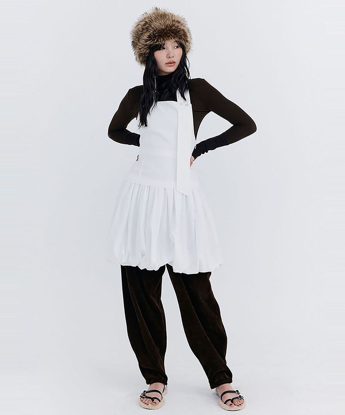 분더캄머(WNDERKAMMER) Balloon Layered Dress_White(벌룬 레이어드 드레스_화이트)