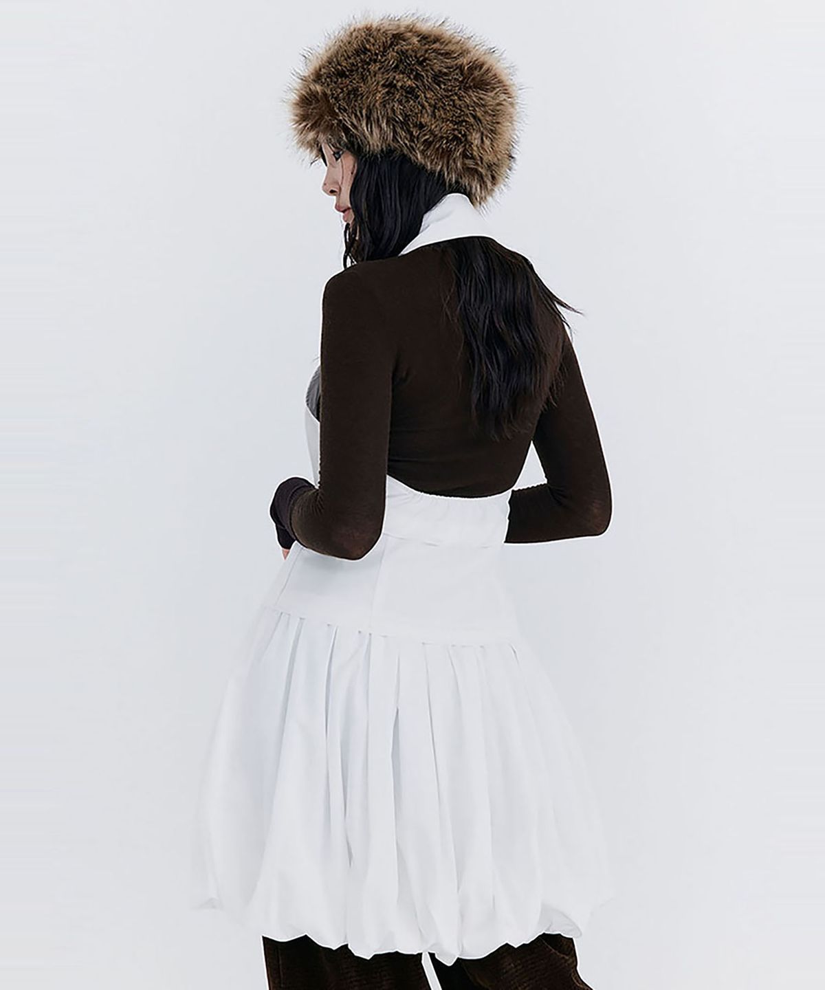 분더캄머(WNDERKAMMER) Balloon Layered Dress_White(벌룬 레이어드 드레스_화이트)