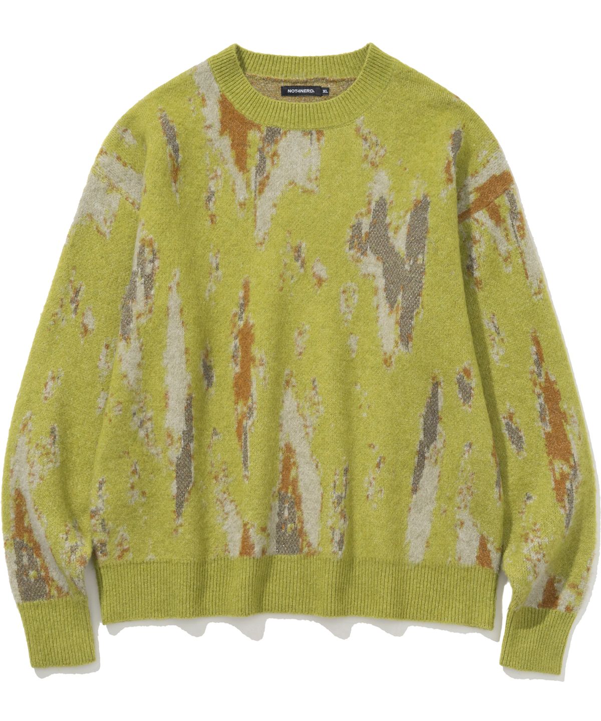 낫포너드(NOT4NERD) N4ND Graffiti Mohair Knit Sweater - Green