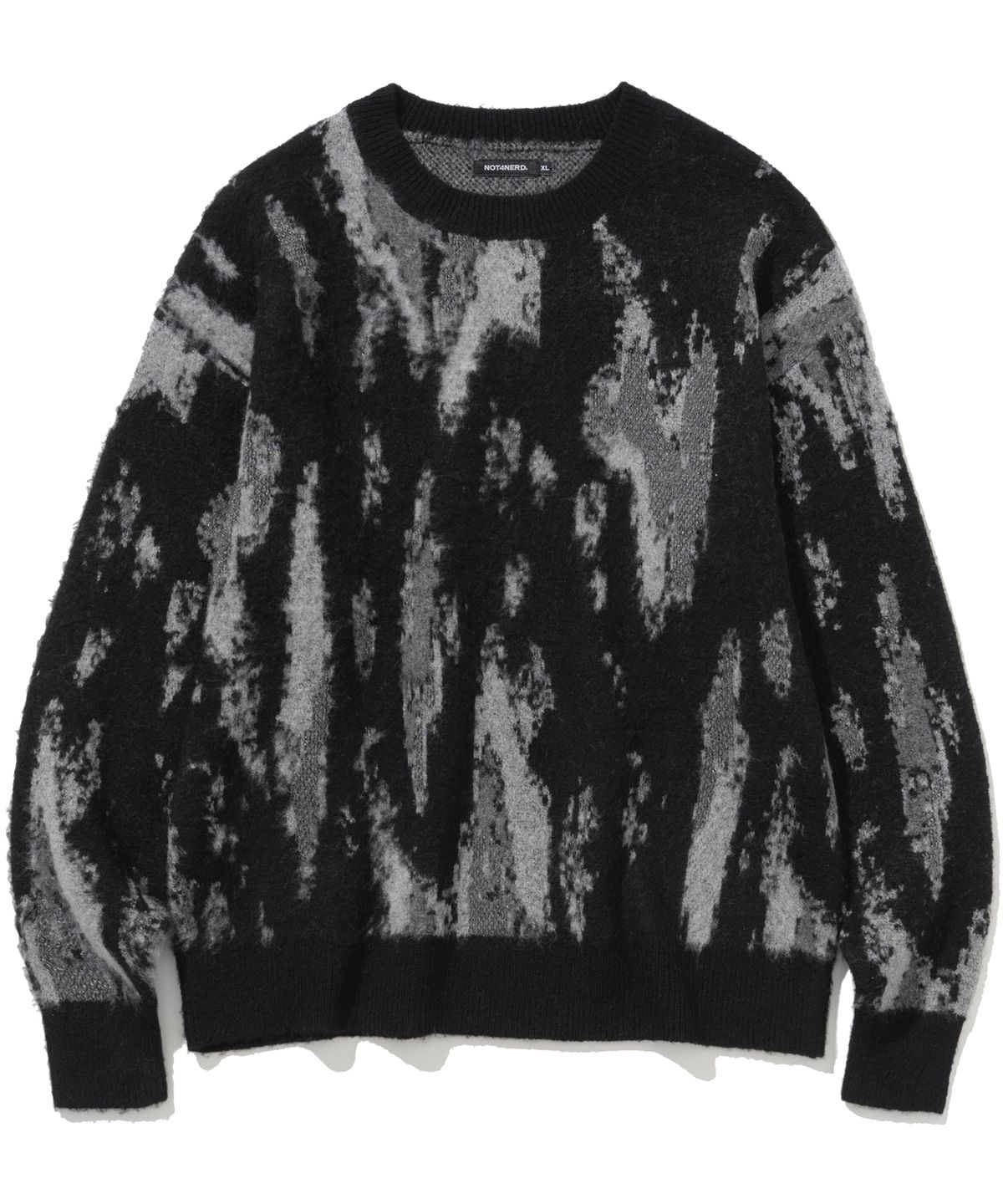 낫포너드(NOT4NERD) N4ND Graffiti Mohair Knit Sweater - Black