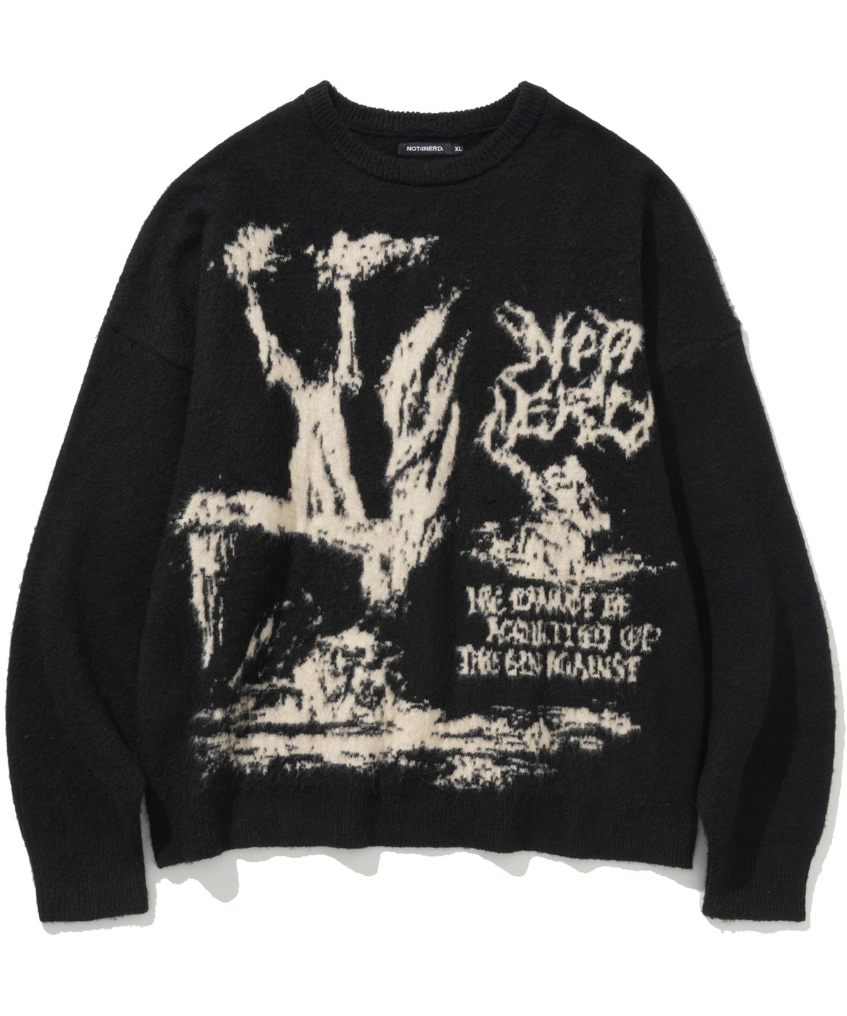 낫포너드(NOT4NERD) Judgment Mohair Knit Sweater - Black
