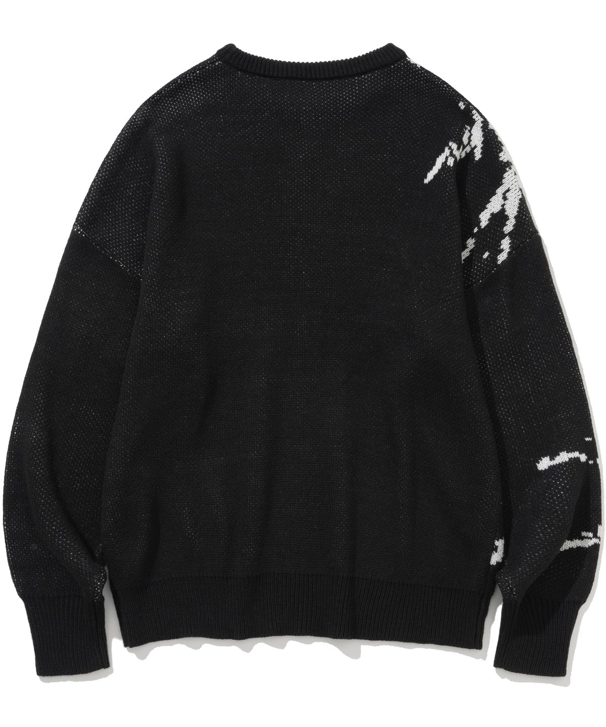 낫포너드(NOT4NERD) Splashed Jacquard Knit Sweater - Black