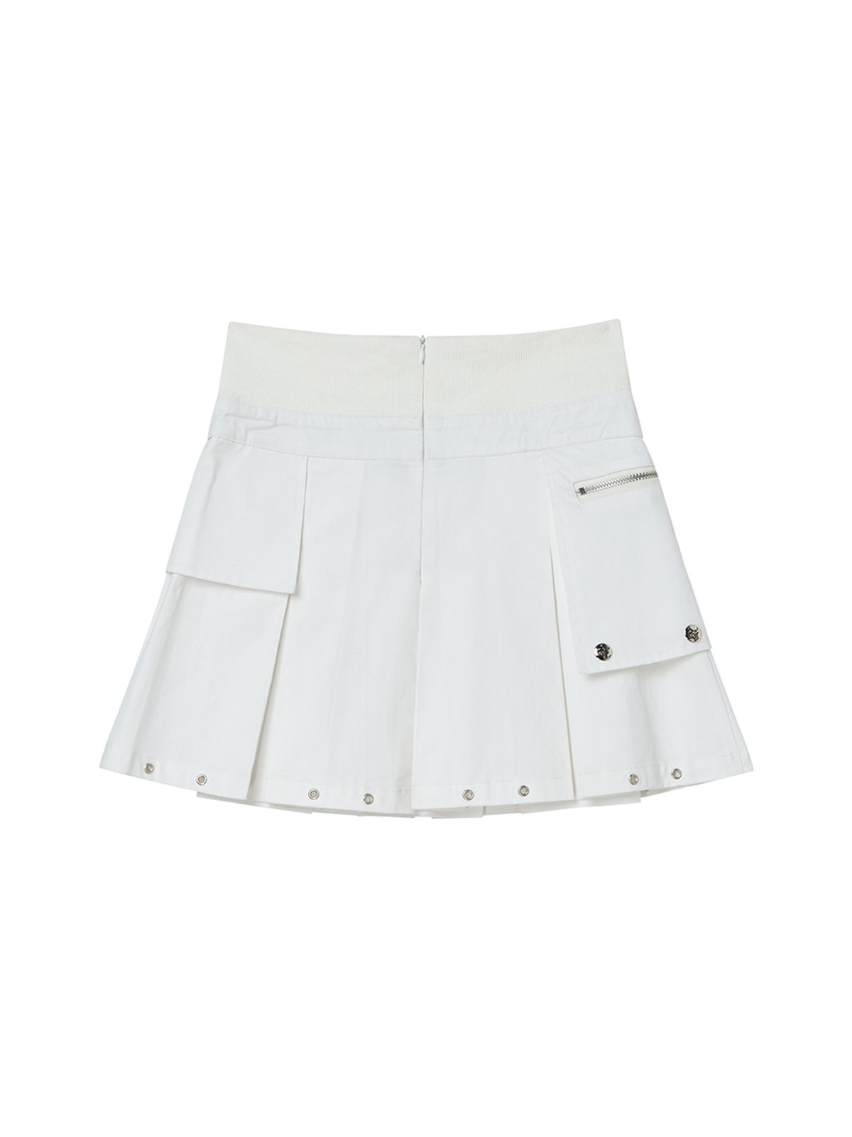 엔와이엑스엑스(NYXX) LAYERED FAUX LEATHER SKIRT WHITE