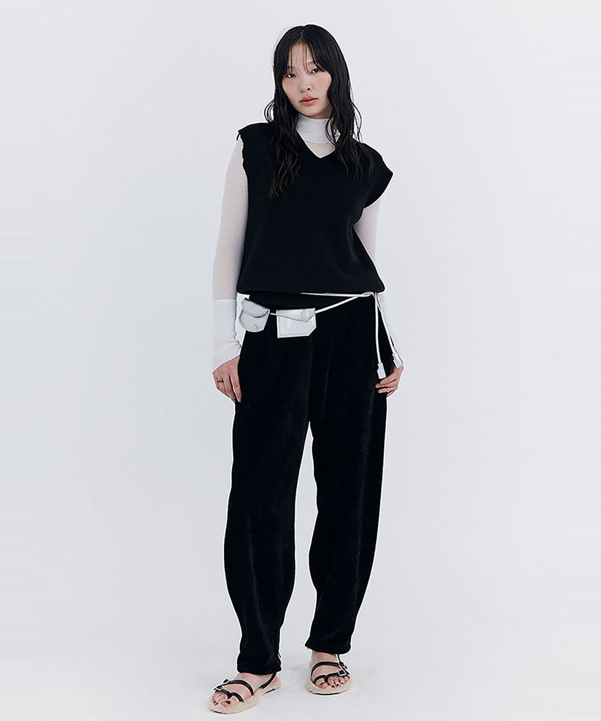 분더캄머(WNDERKAMMER) Pocket Tie Belt Bag_Silver(포켓 타이 벨트 백_실버)