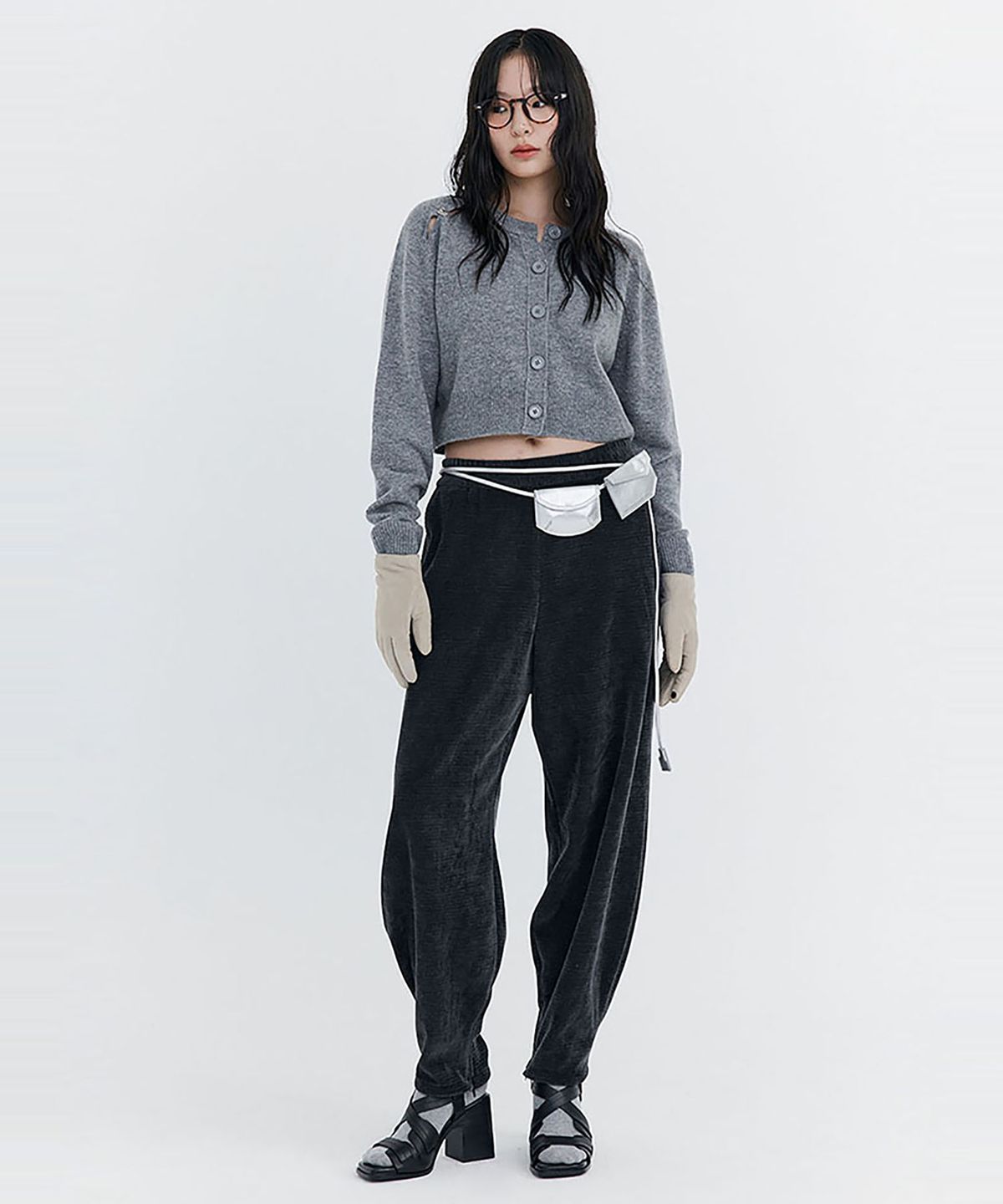 분더캄머(WNDERKAMMER) Pocket Tie Belt Bag_Silver(포켓 타이 벨트 백_실버)