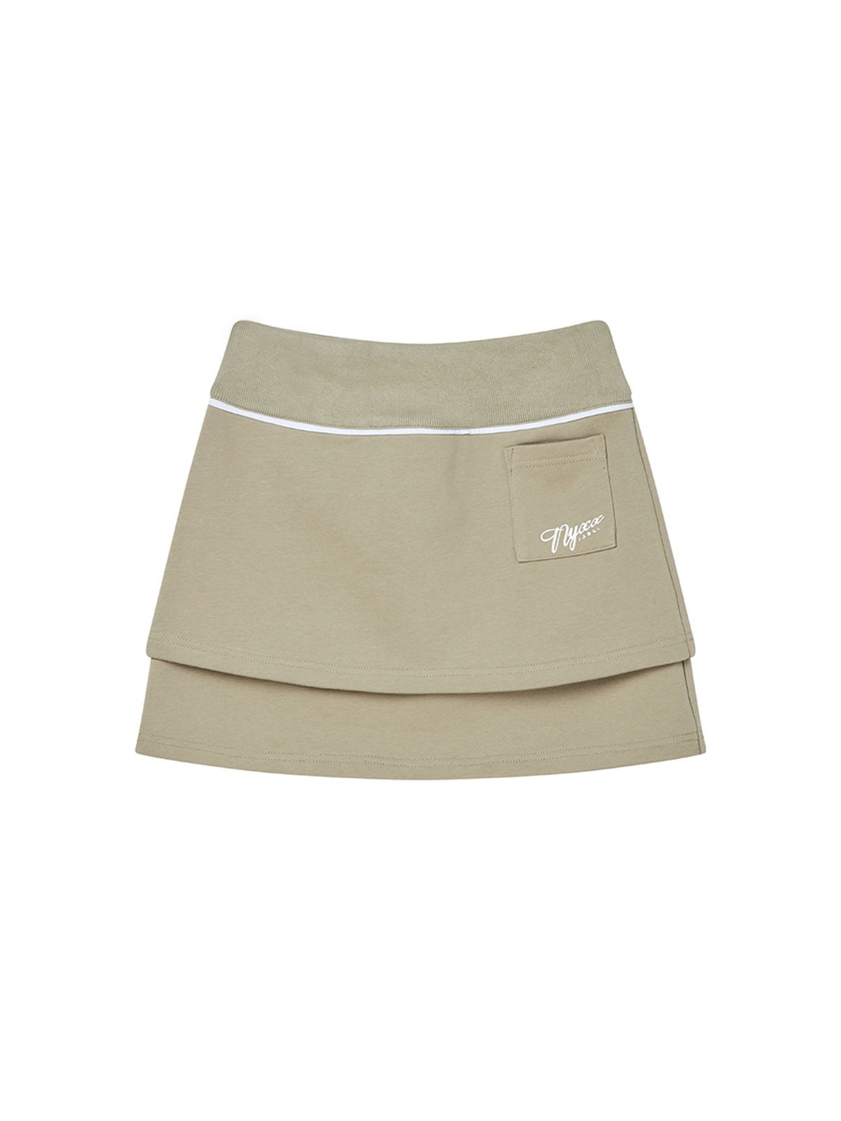 엔와이엑스엑스(NYXX) DOUBLE LAYER SKIRT LIGHT KHAKI