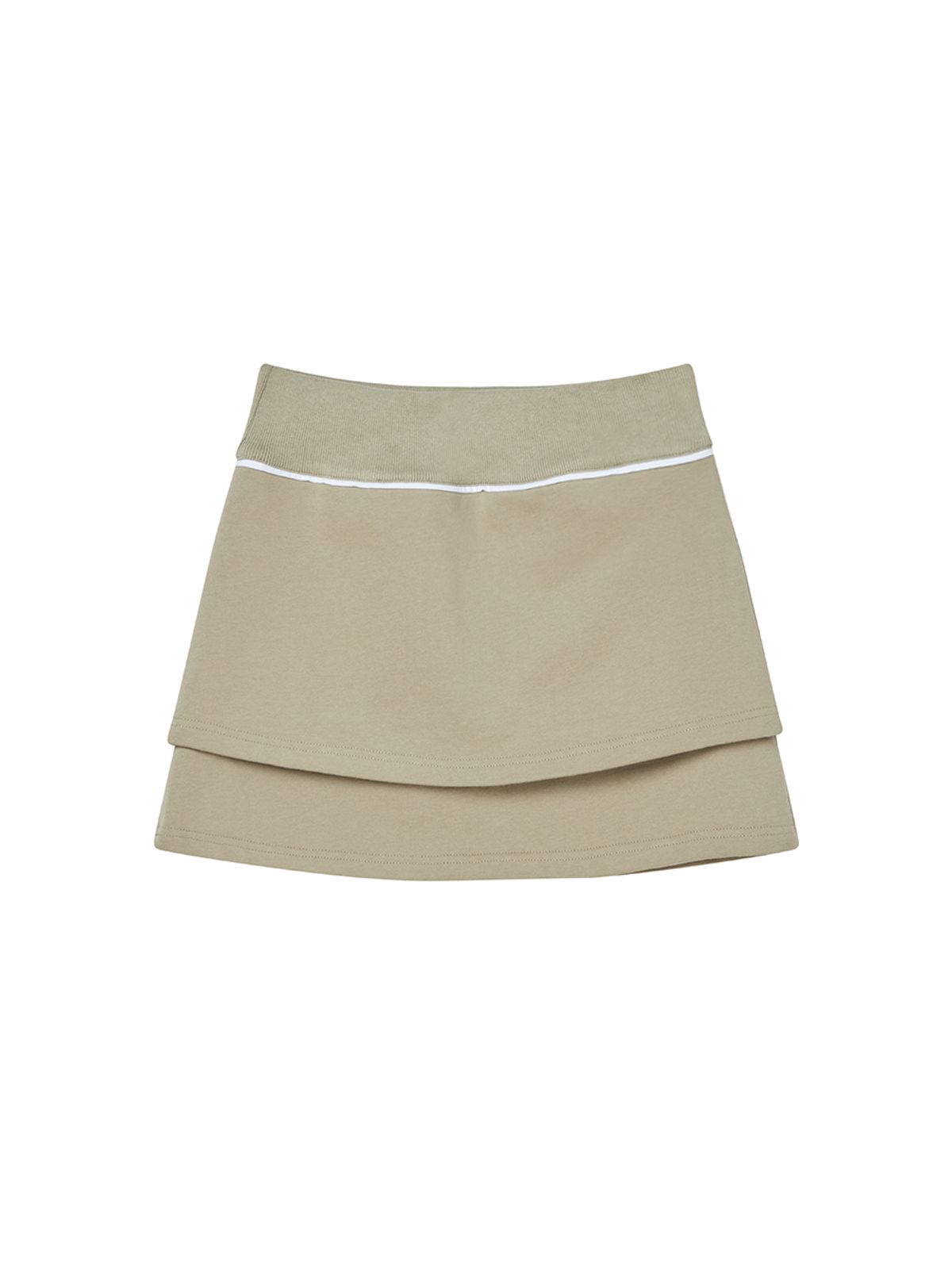 엔와이엑스엑스(NYXX) DOUBLE LAYER SKIRT LIGHT KHAKI
