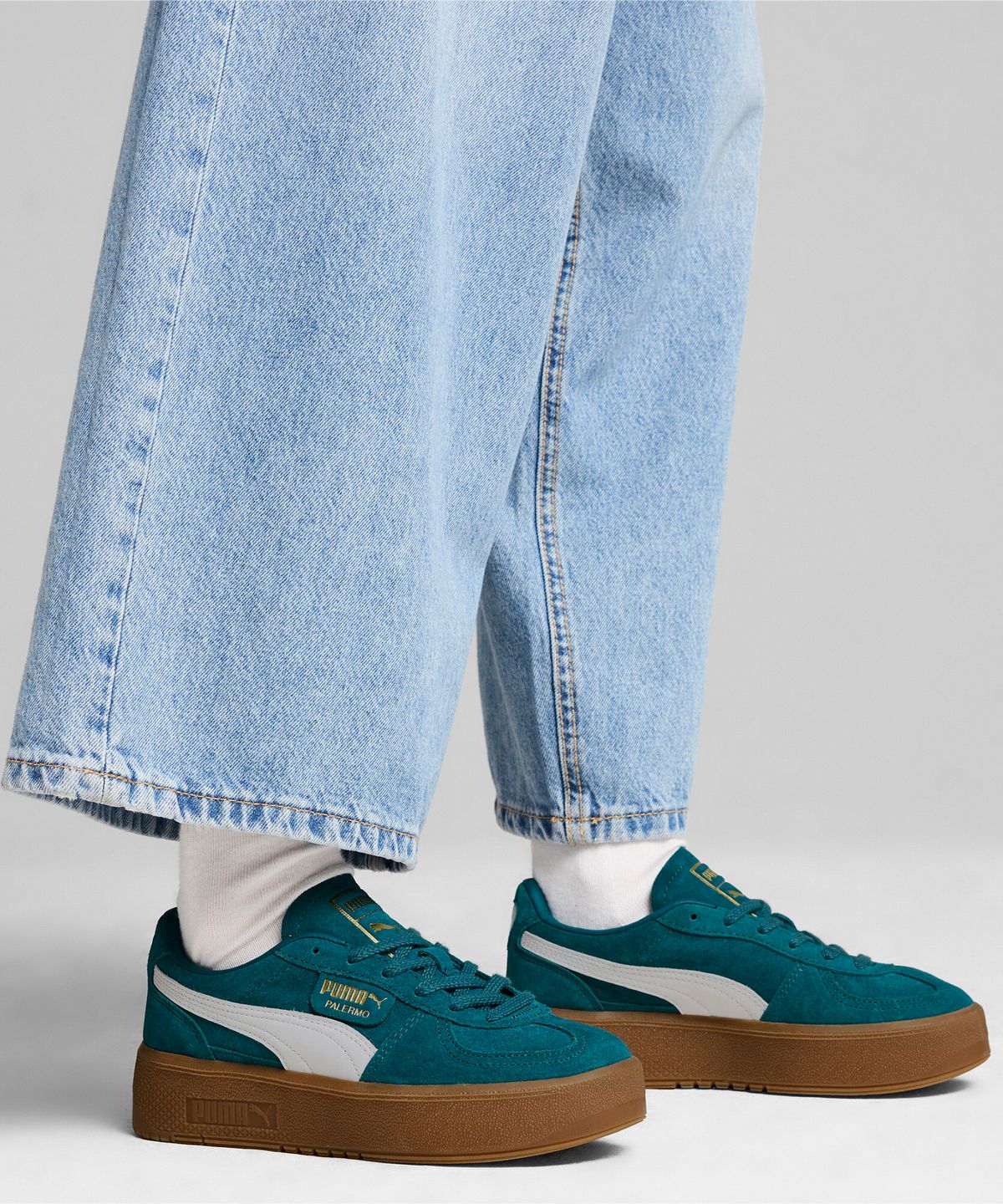 푸마(PUMA) 팔레르모 엘리베이터 우먼스 - 콜드그린:검 / 399348-02