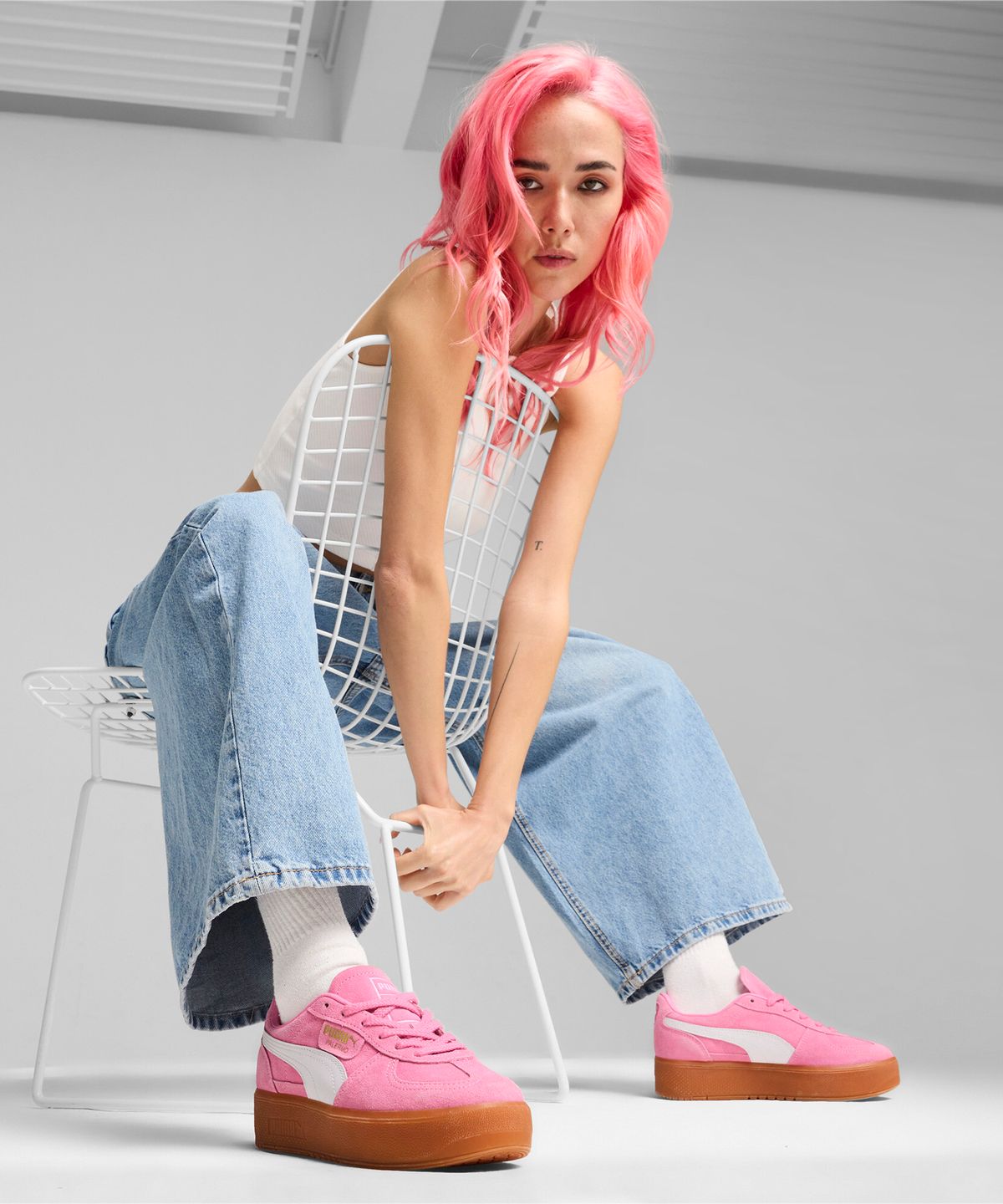 푸마(PUMA) 팔레르모 엘리베이터 우먼스 - 핑크:검 / 399348-06