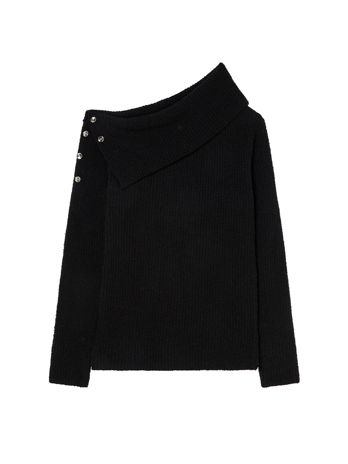 엔와이엑스엑스(NYXX) DIAGONAL OFF SHOULDER KNIT BLACK