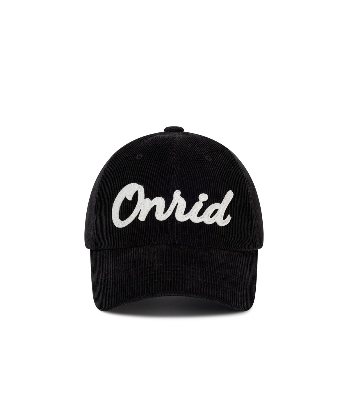 온리드프로젝트(ONRIDPROJECT) 아플리케 로고 코듀로이 볼캡 - 블랙