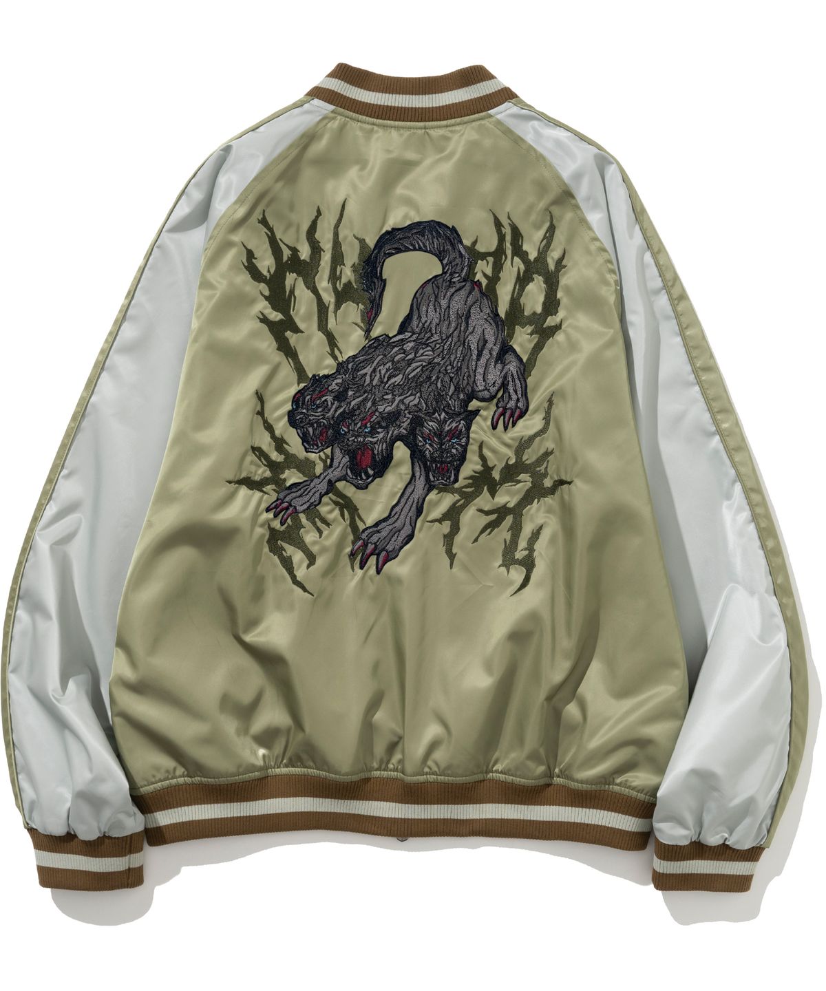 낫포너드(NOT4NERD) Cerberus Satin Blouson Jacket - Khaki