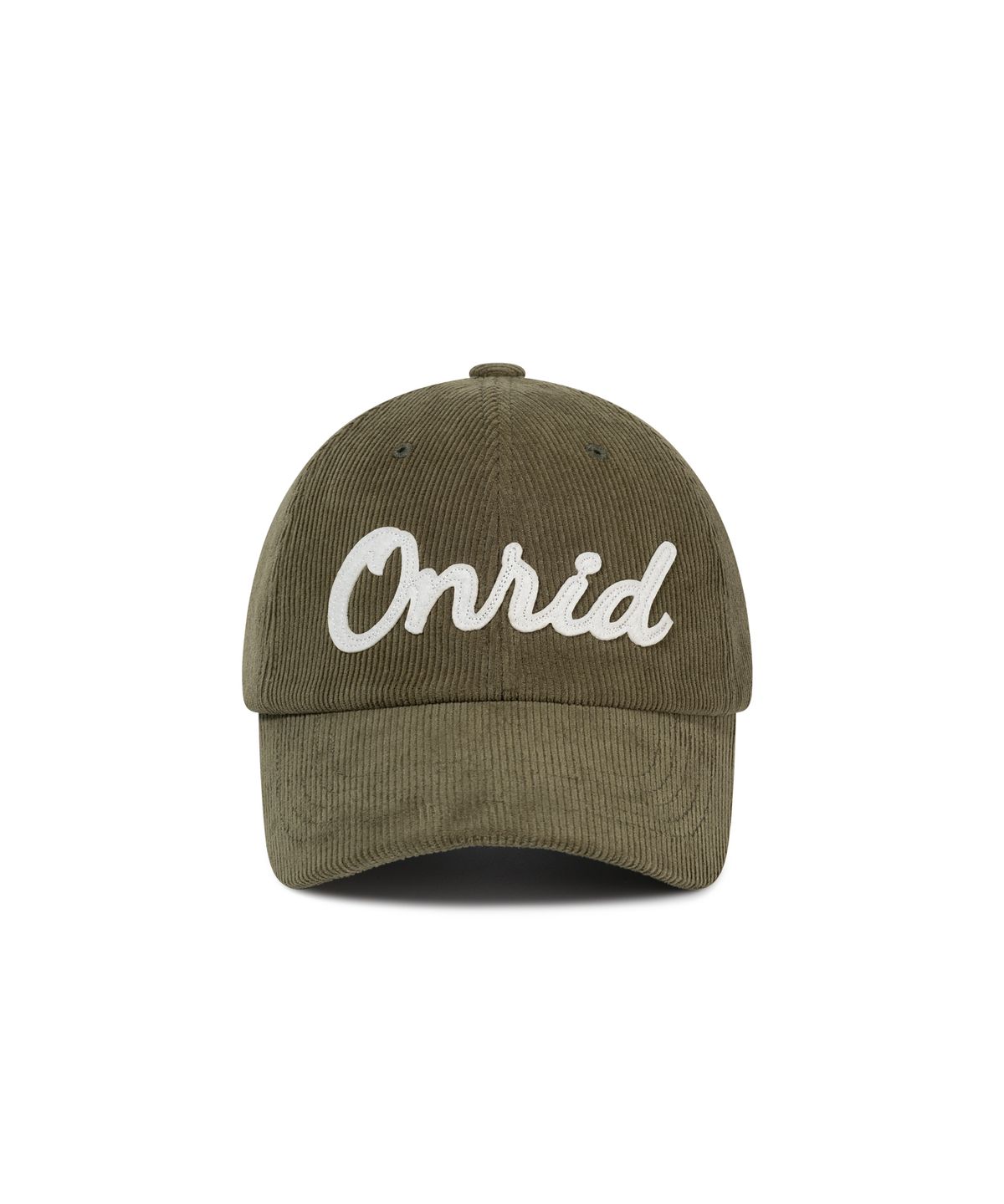 온리드프로젝트(ONRIDPROJECT) 아플리케 로고 코듀로이 볼캡 - 카키