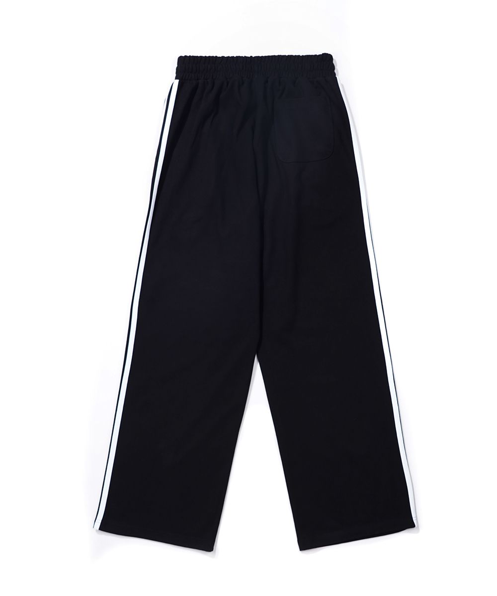 MUSINSA | GAKKAI UNIONS One-Tuck Two-Line Wide Sweatpants Black