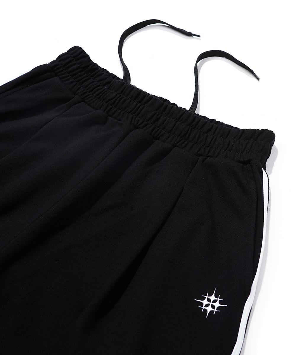 MUSINSA | GAKKAI UNIONS One-Tuck Two-Line Wide Sweatpants Black