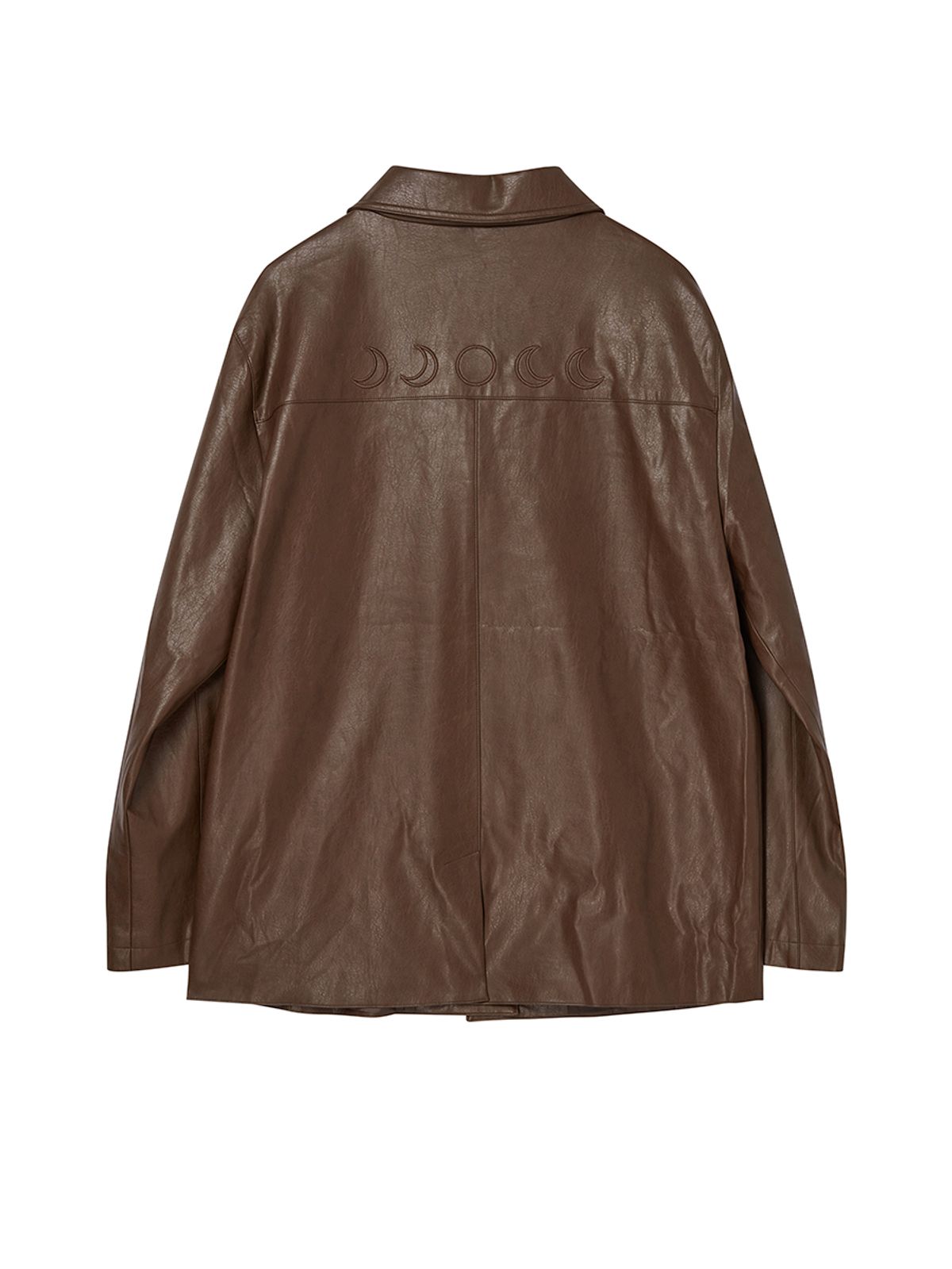 엔와이엑스엑스(NYXX) FAUX LEATHER EMBROIDERY JACKET BROWN