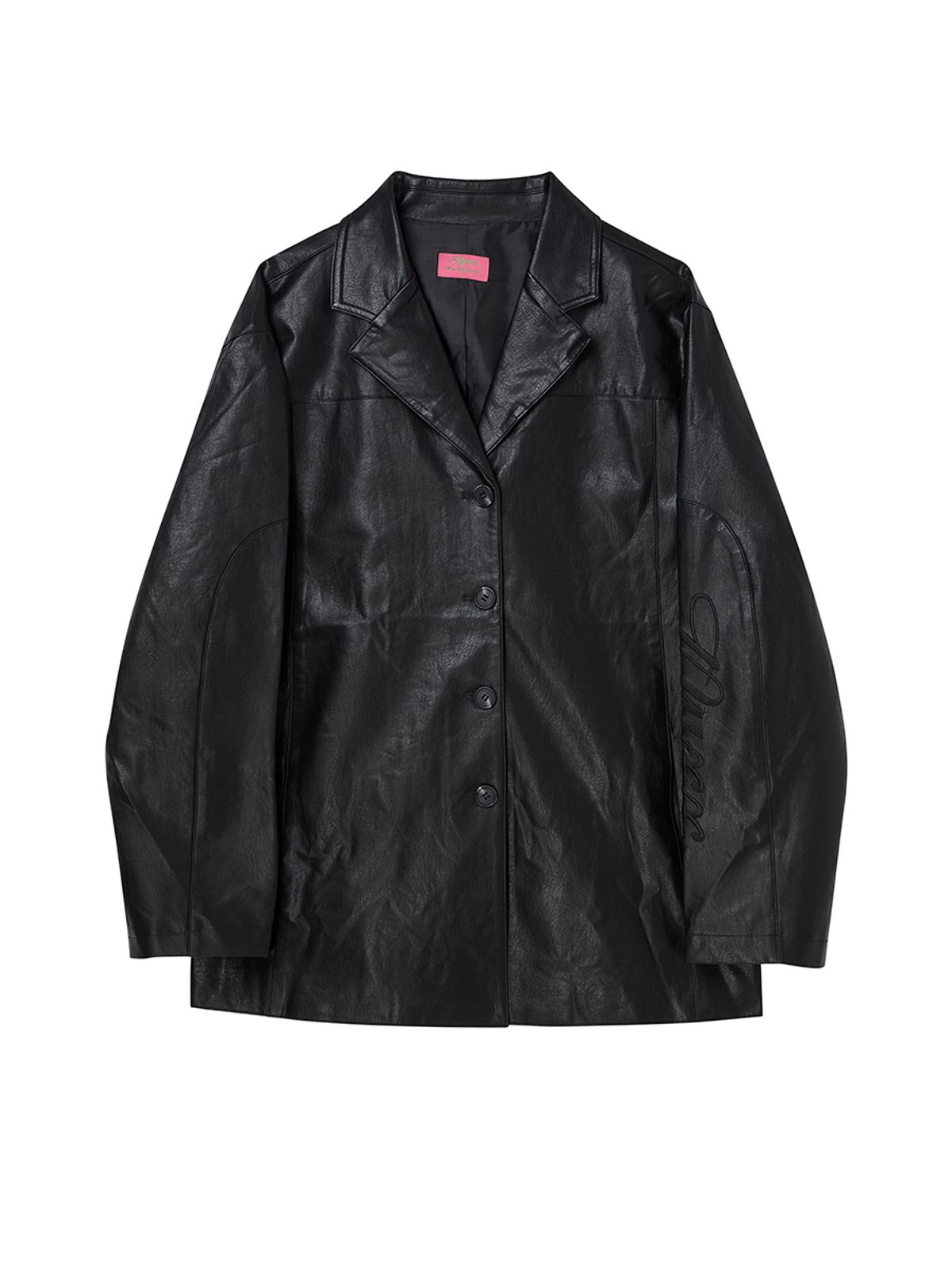 엔와이엑스엑스(NYXX) FAUX LEATHER EMBROIDERY JACKET BLACK