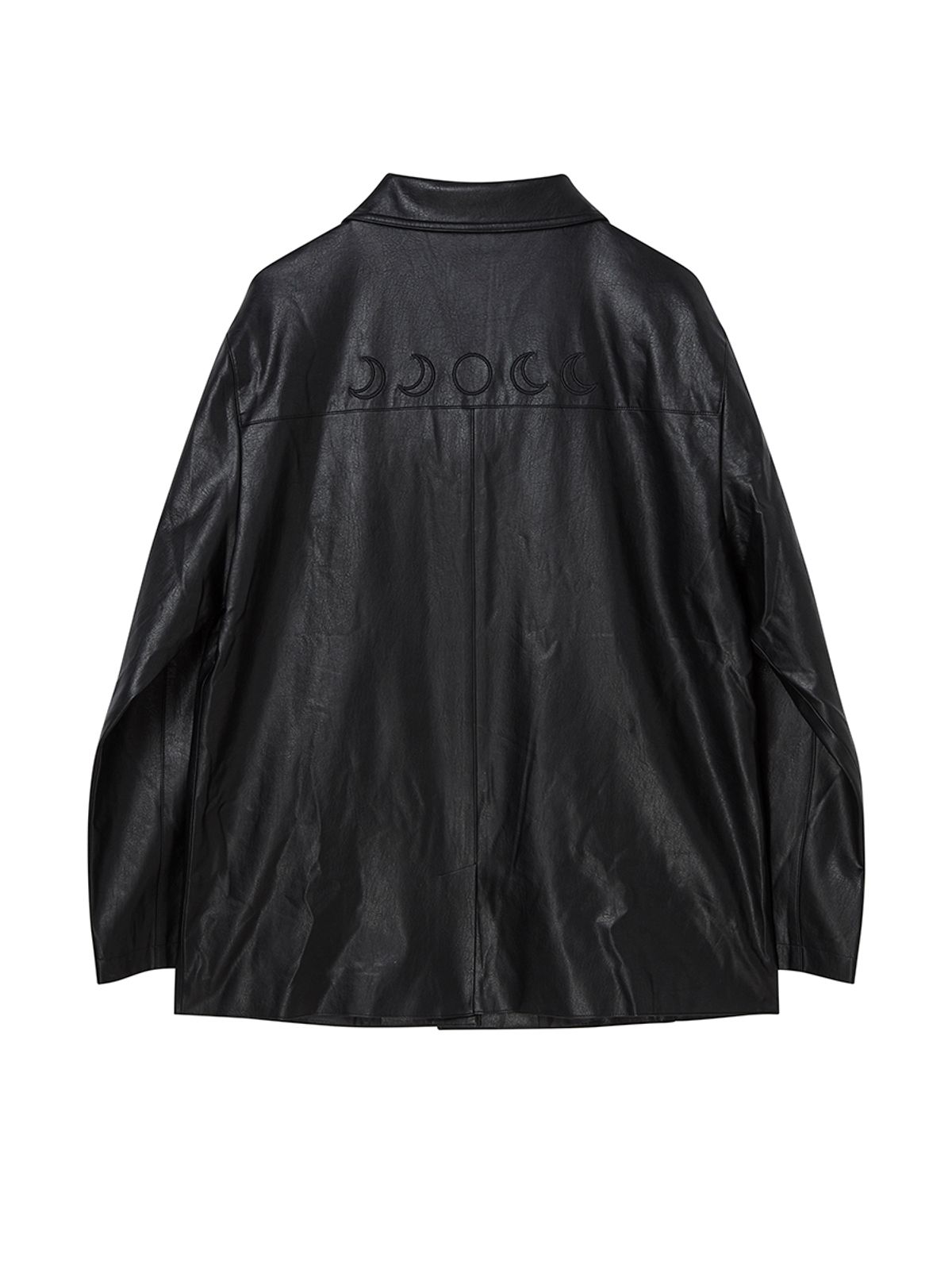 엔와이엑스엑스(NYXX) FAUX LEATHER EMBROIDERY JACKET BLACK