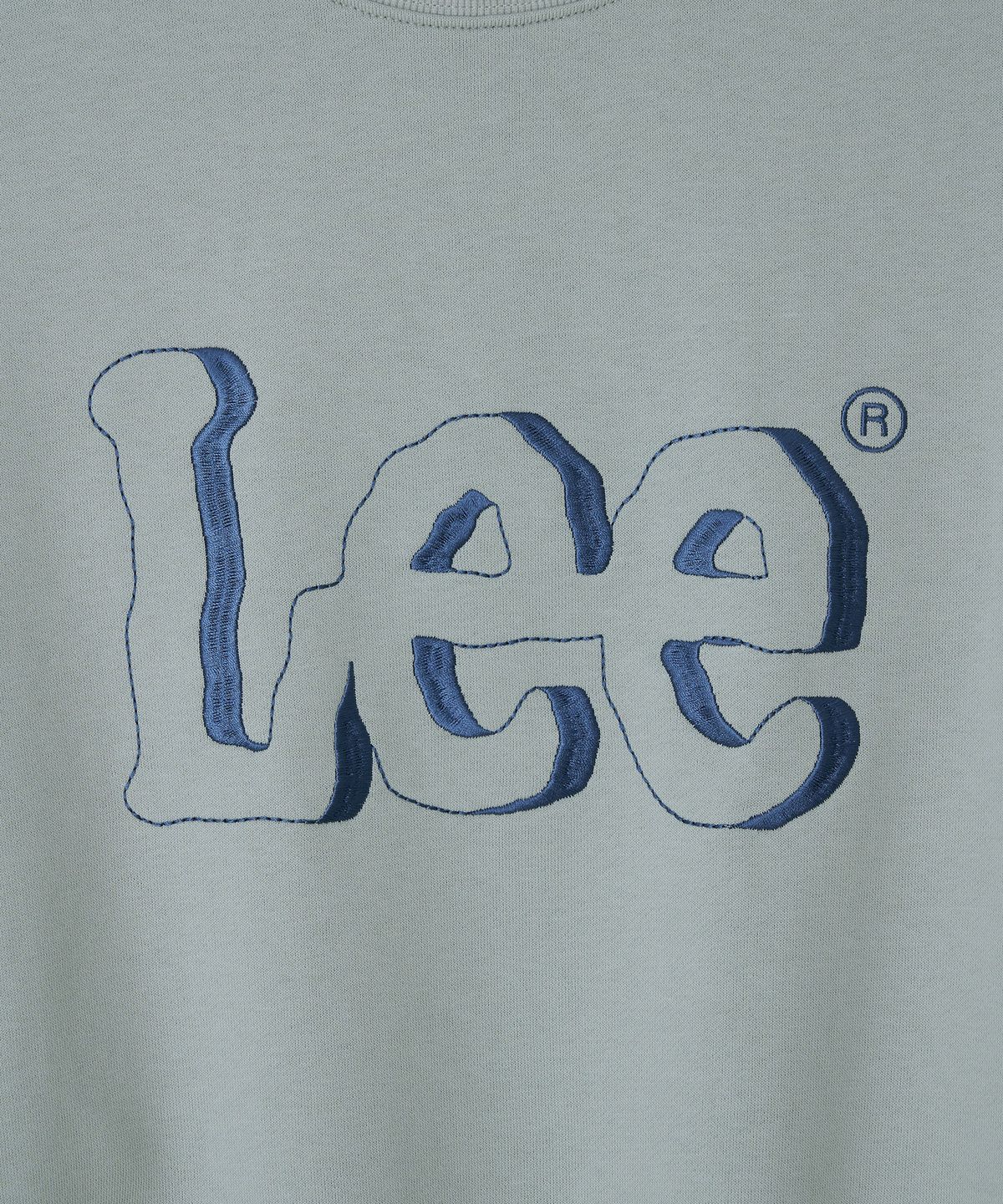 리(LEE) 그림자 자수 로고 맨투맨 라이트 그린