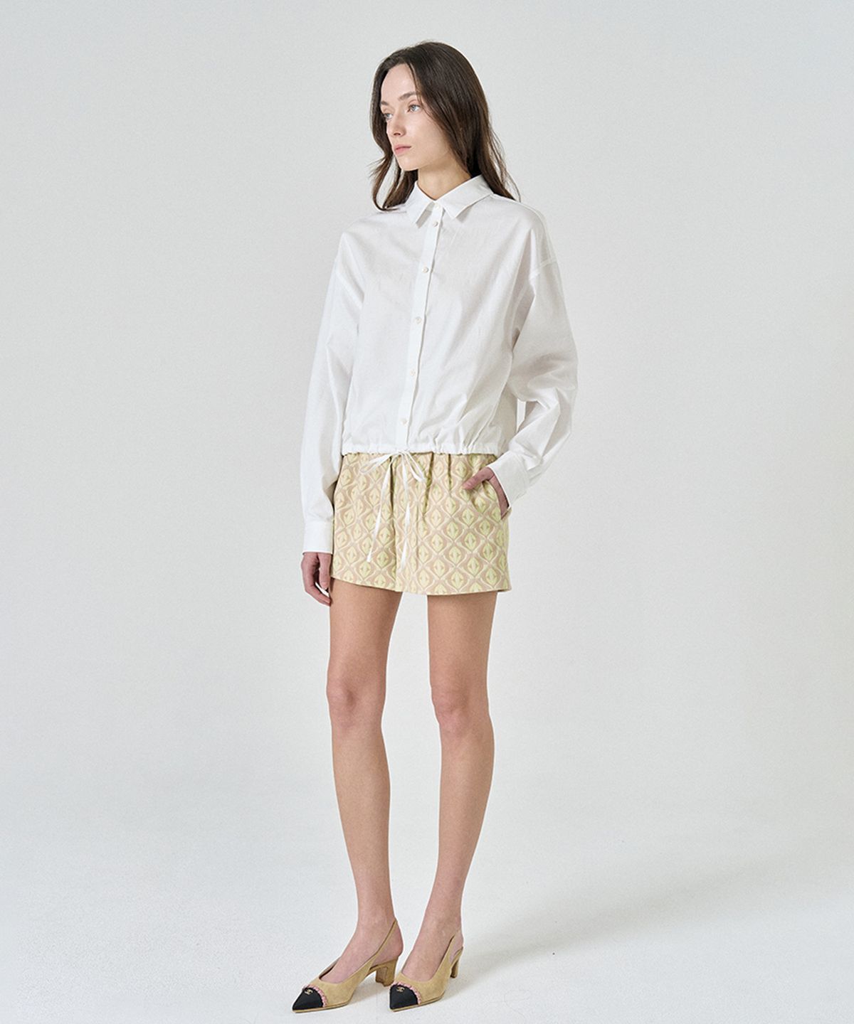 필로트(PELOTE) 베르코 패턴 숏팬츠 (Beige)