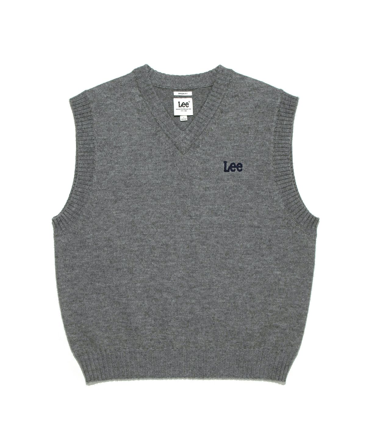 리(LEE) 니트 베스트 그레이
