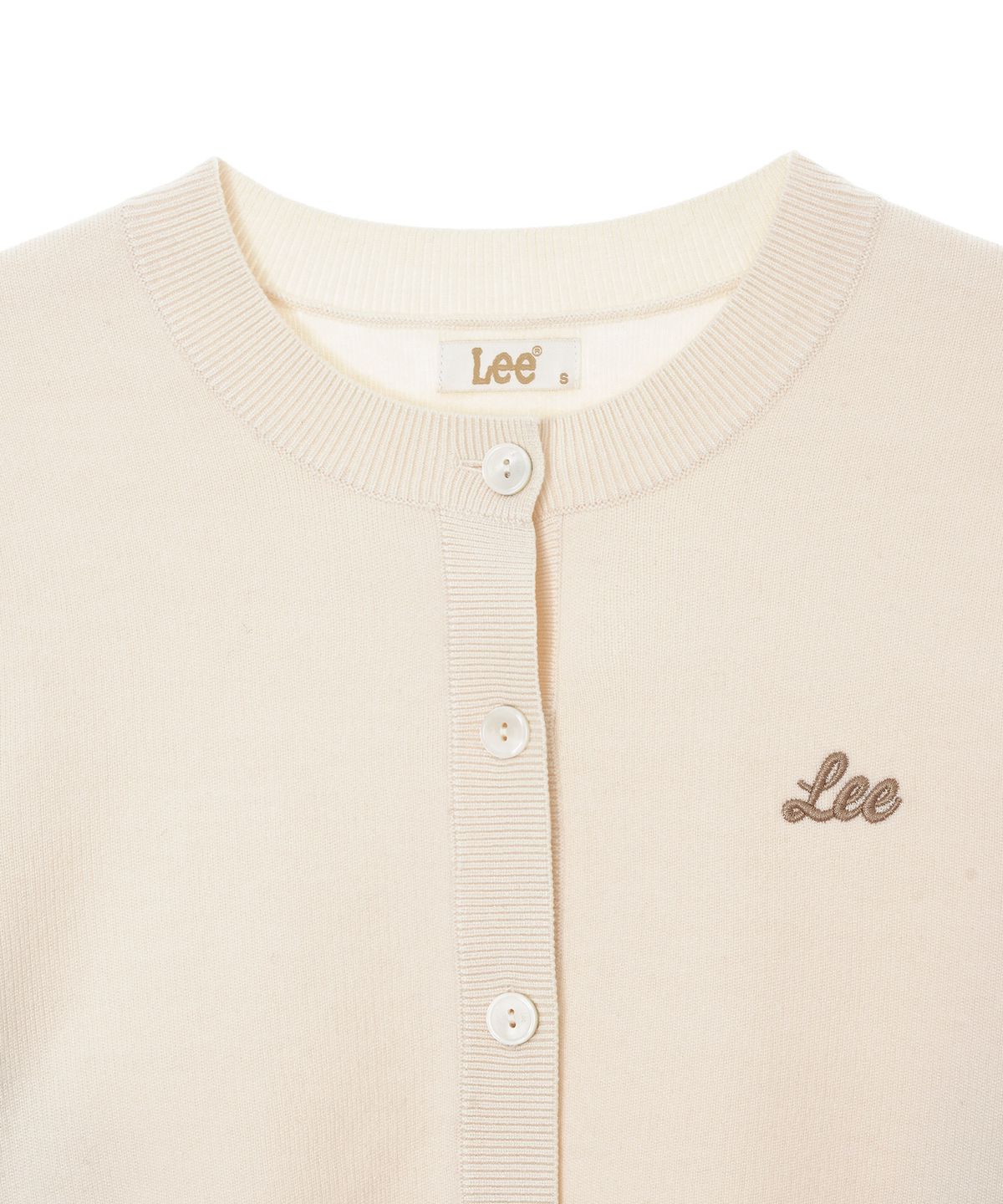 리(LEE) 우먼 라운드넥 가디건 아이보리