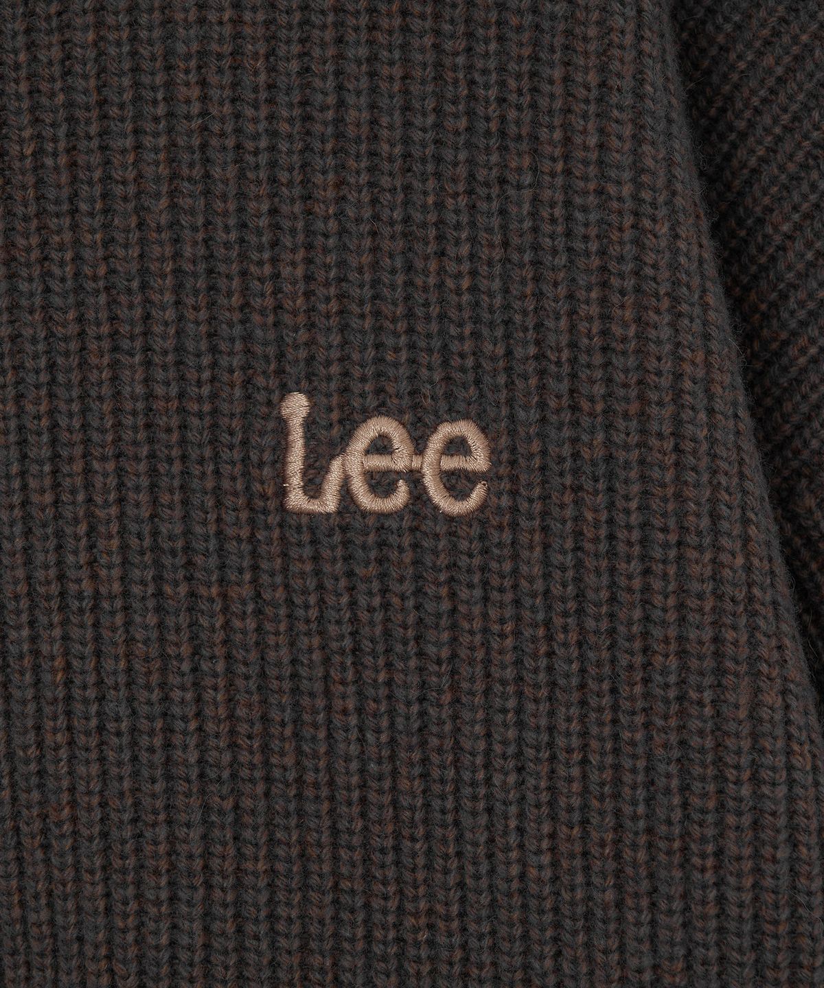 리(LEE) 하이넥 집업 가디건 브라운