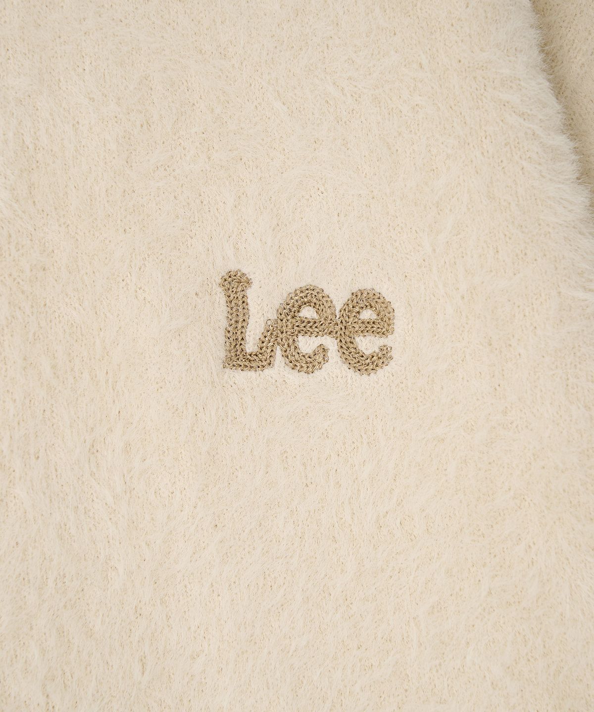 리(LEE) 헤어리 브이넥 가디건 샌드 베이지