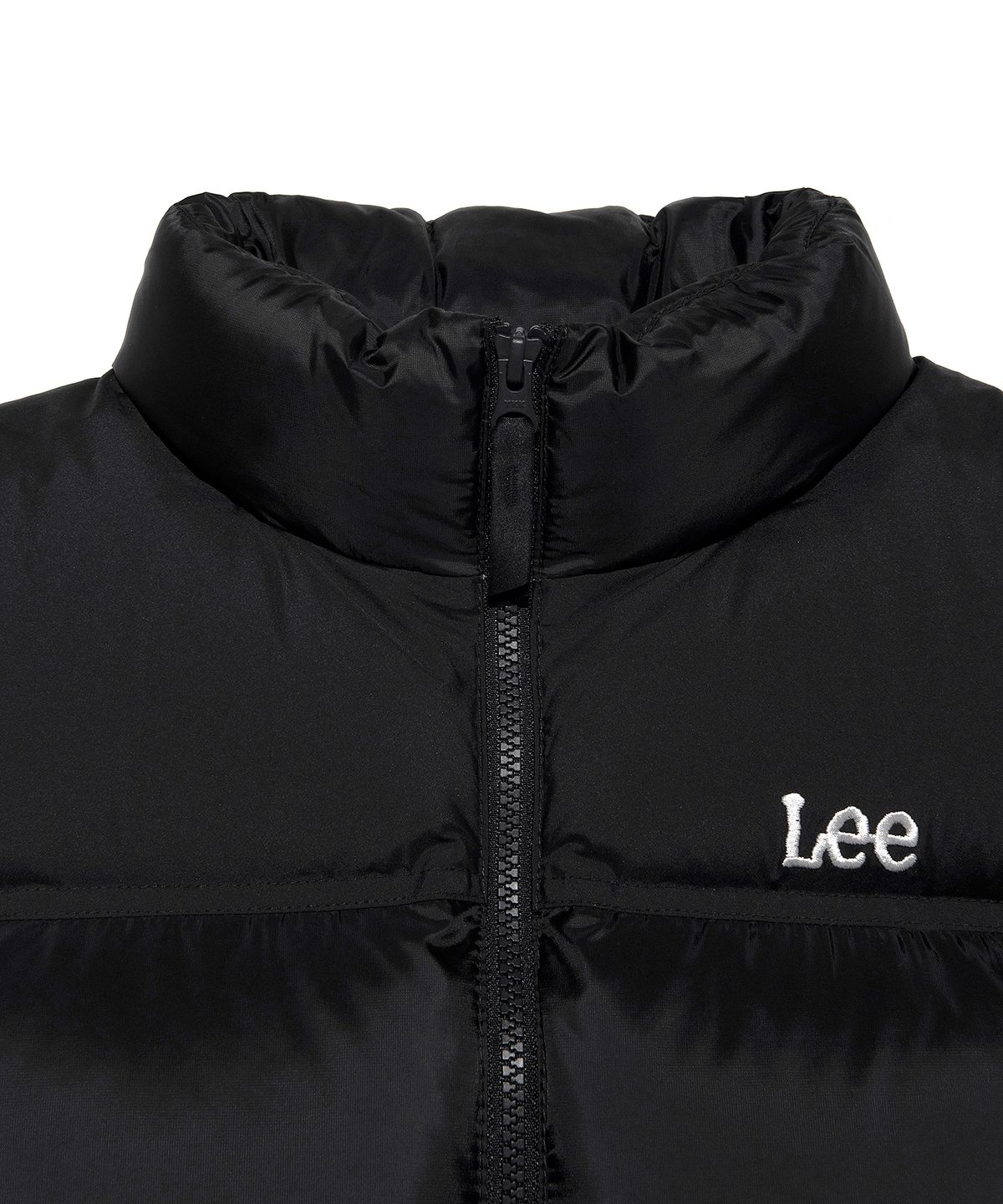 리(LEE) 우먼 릿지 크롭 다운 베스트 블랙