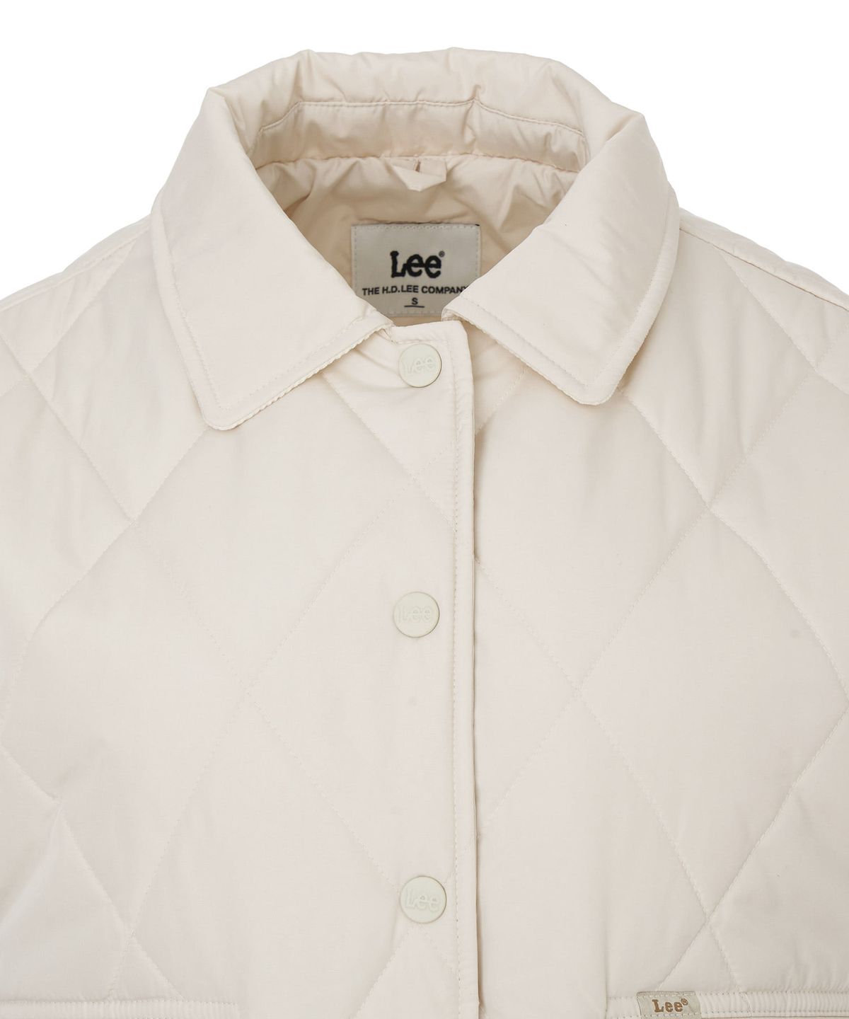 리(LEE) 우먼 크롭 퀼팅 점퍼 아이보리
