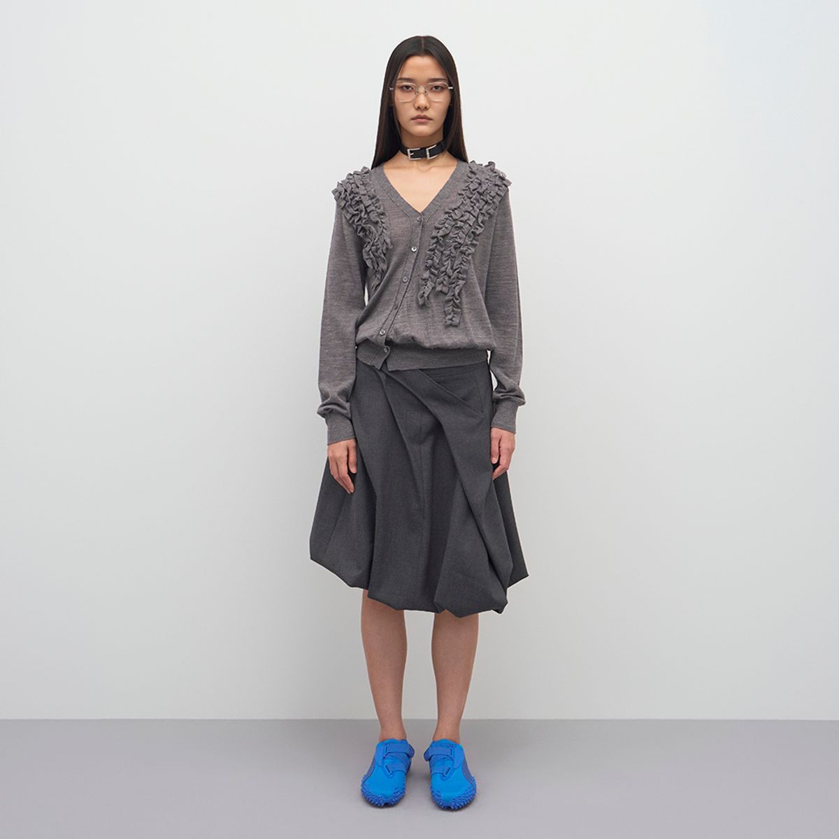 엘씨디씨티엠(LCDC™) ASYMMETRIC FRILL CARDIGAN