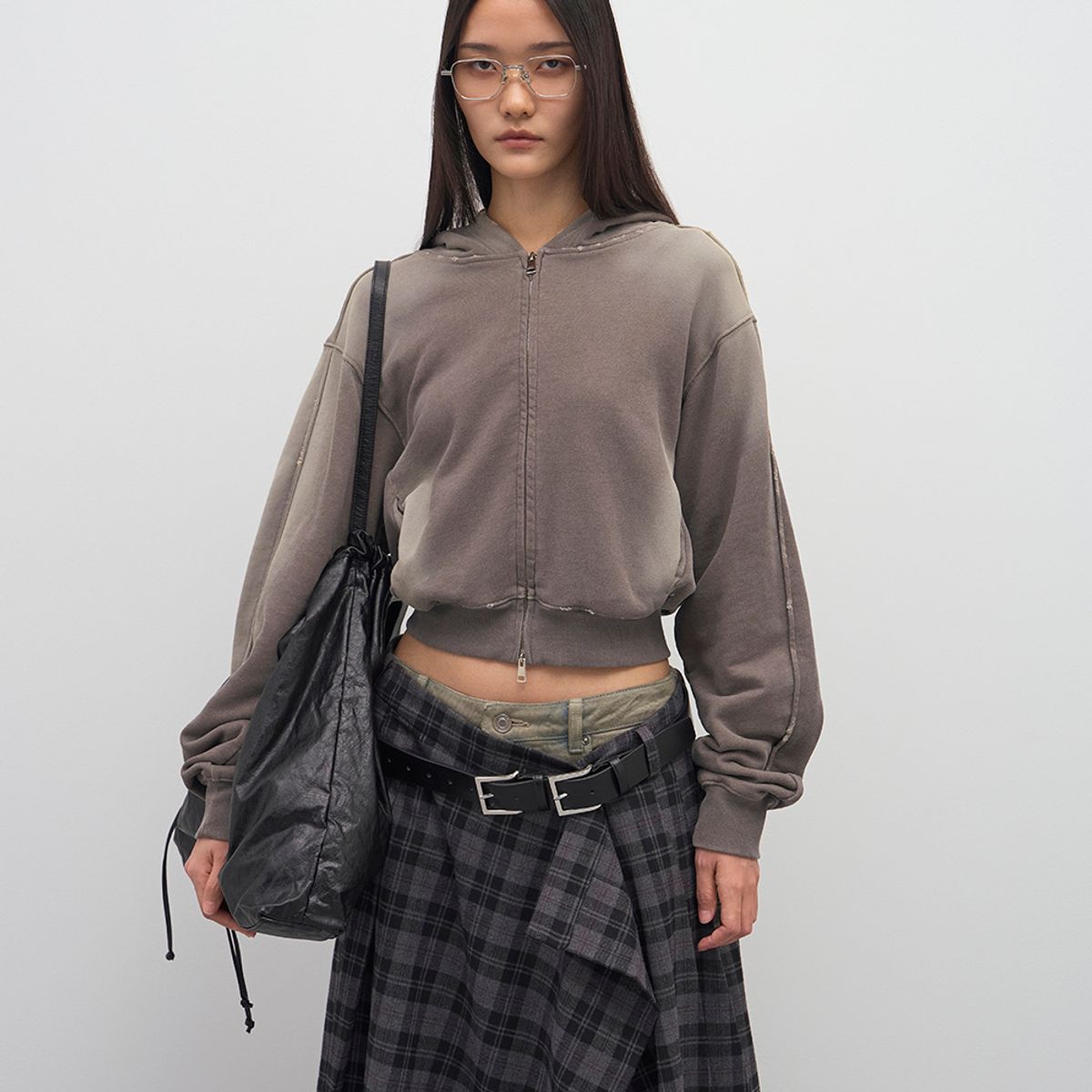 엘씨디씨티엠(LCDC™) SPRAY WASHED CROPPED HOOD ZIP-UP