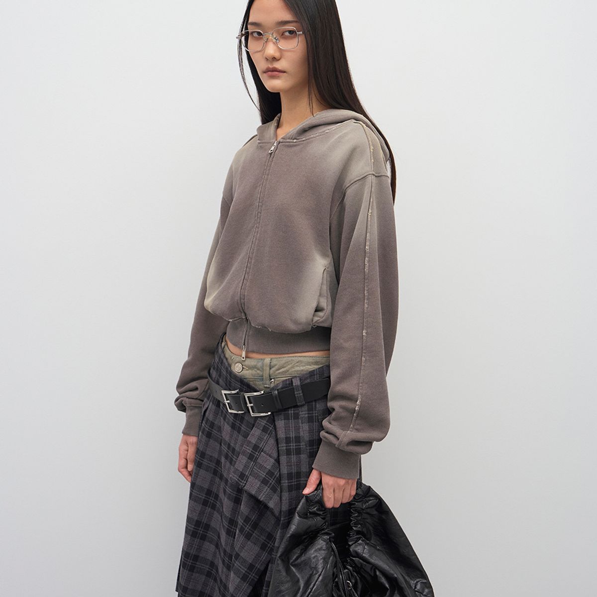엘씨디씨티엠(LCDC™) SPRAY WASHED CROPPED HOOD ZIP-UP