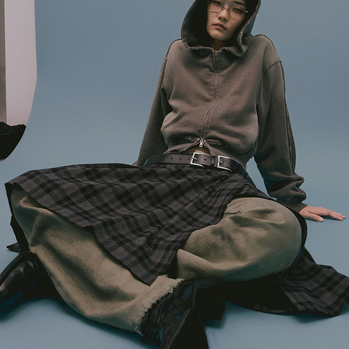 엘씨디씨티엠(LCDC™) SPRAY WASHED CROPPED HOOD ZIP-UP