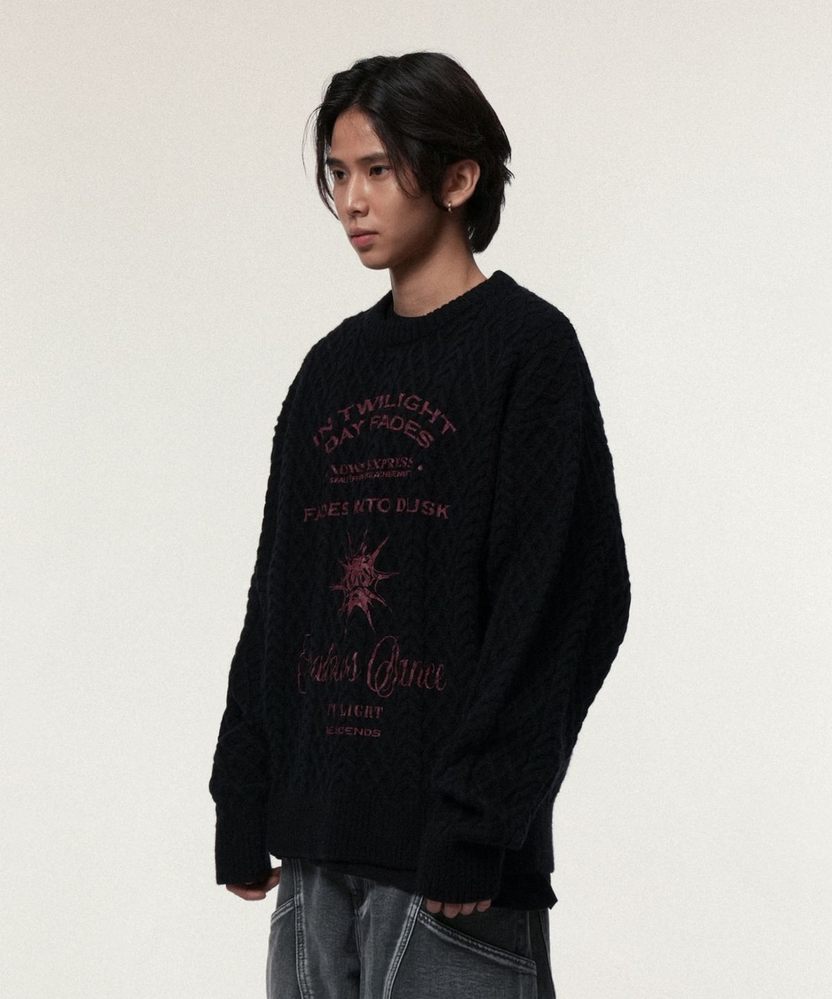 아이돈워너셀(IDWS) Dusky Day Crewneck Knit Black