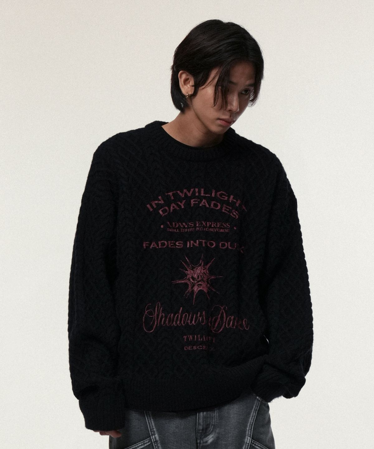 아이돈워너셀(IDWS) Dusky Day Crewneck Knit Black
