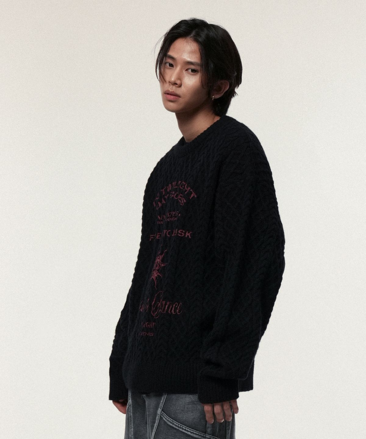 아이돈워너셀(IDWS) Dusky Day Crewneck Knit Black