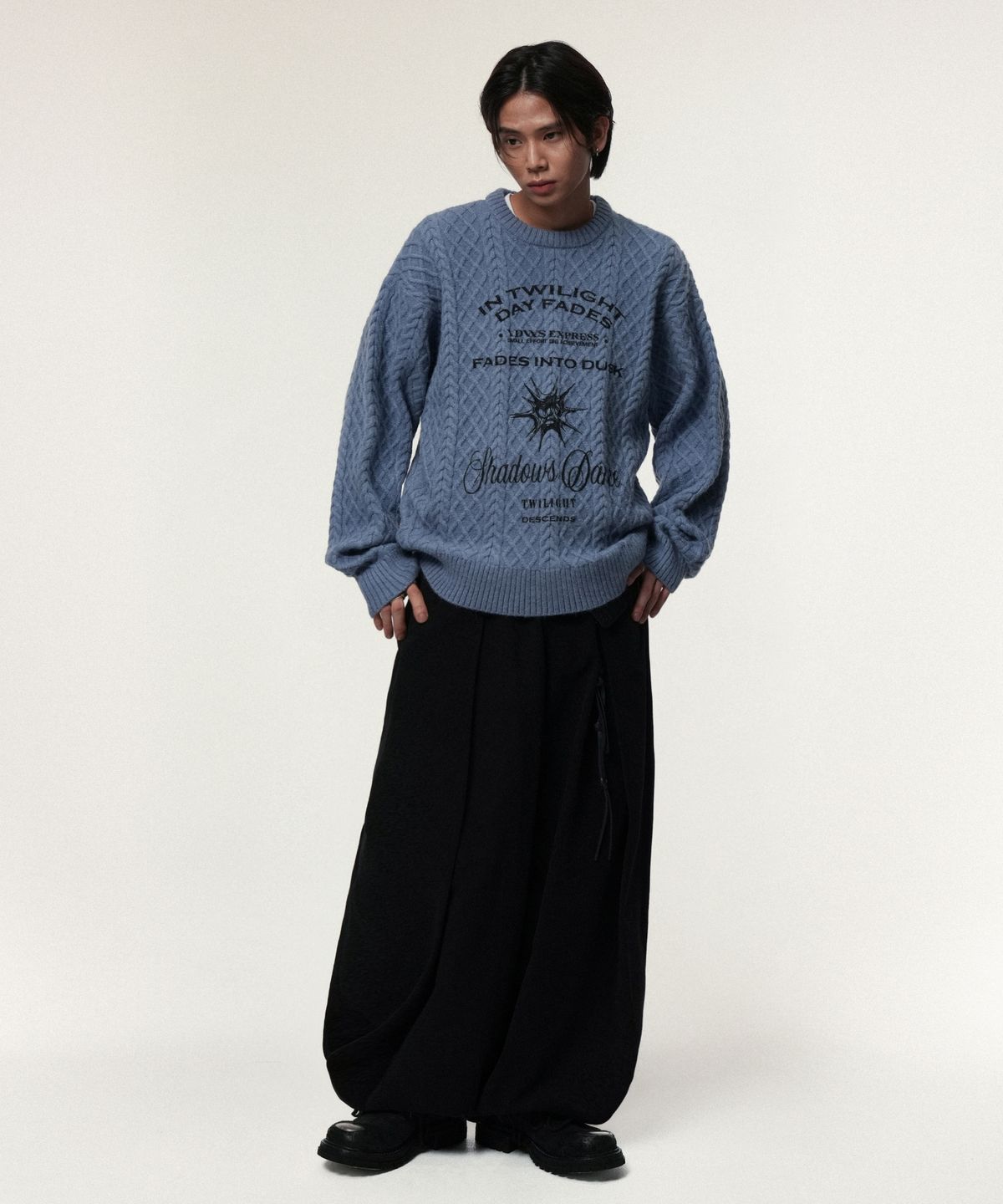 아이돈워너셀(IDWS) Dusky Day Crewneck Knit Blue