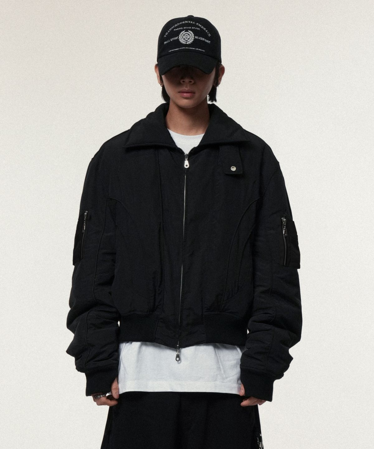 아이돈워너셀(IDWS) Solid High Neck Ma-1 Black