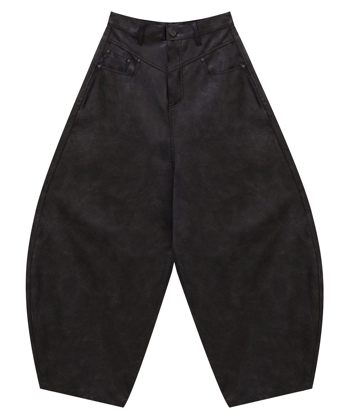 트리밍버드(TREEMINGBIRD) Front Yoke Leather Pants [ Brown ]