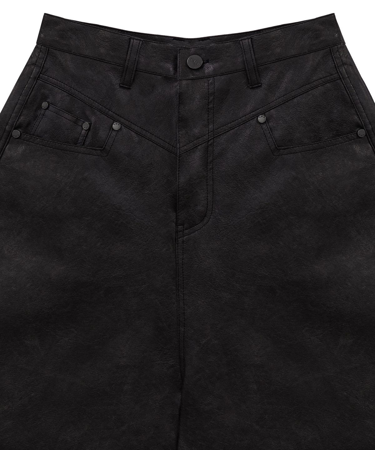 트리밍버드(TREEMINGBIRD) Front Yoke Leather Pants [ Brown ]