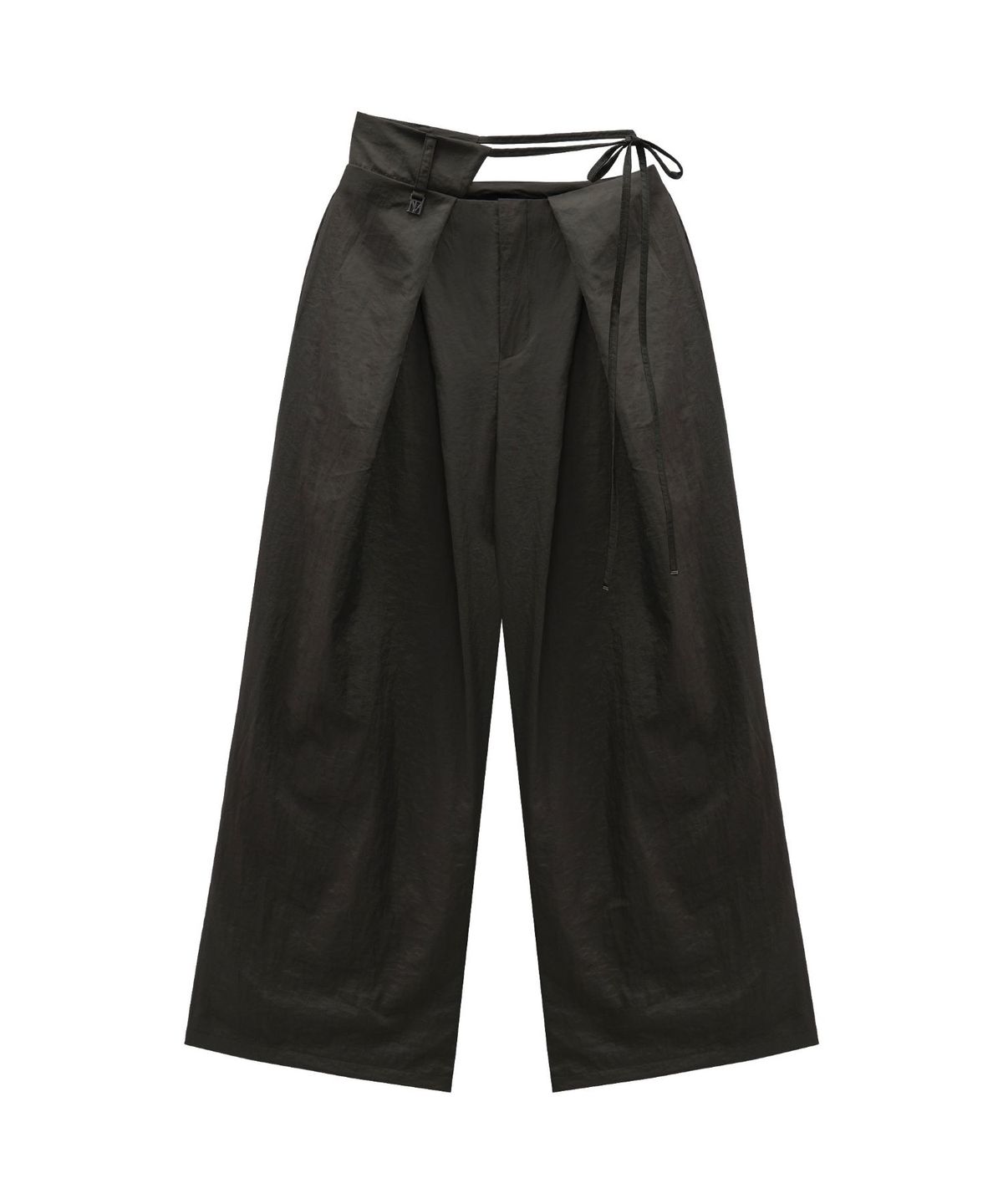 트리밍버드(TREEMINGBIRD) Unbalance Waist Strap Pants [ Khaki Brown ]